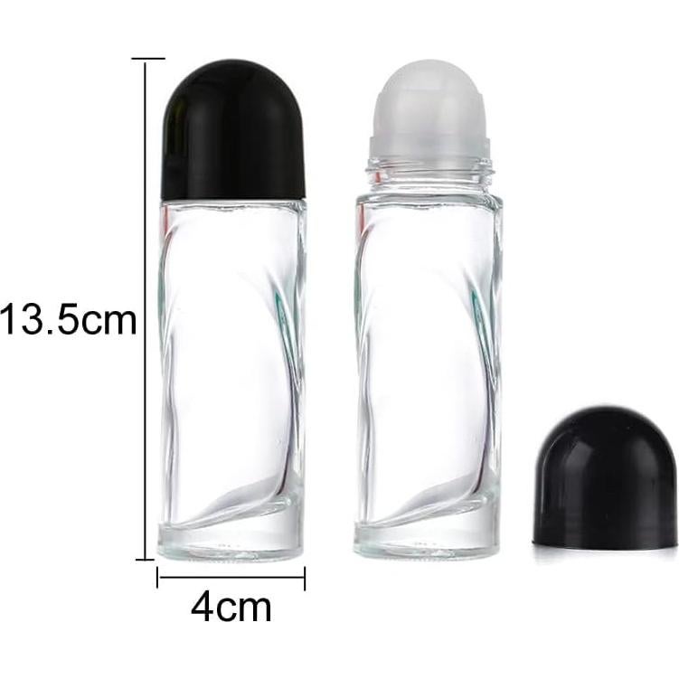 2 Botellas de Rodillo Desodorante de Vidrio 70ml Lasenersm