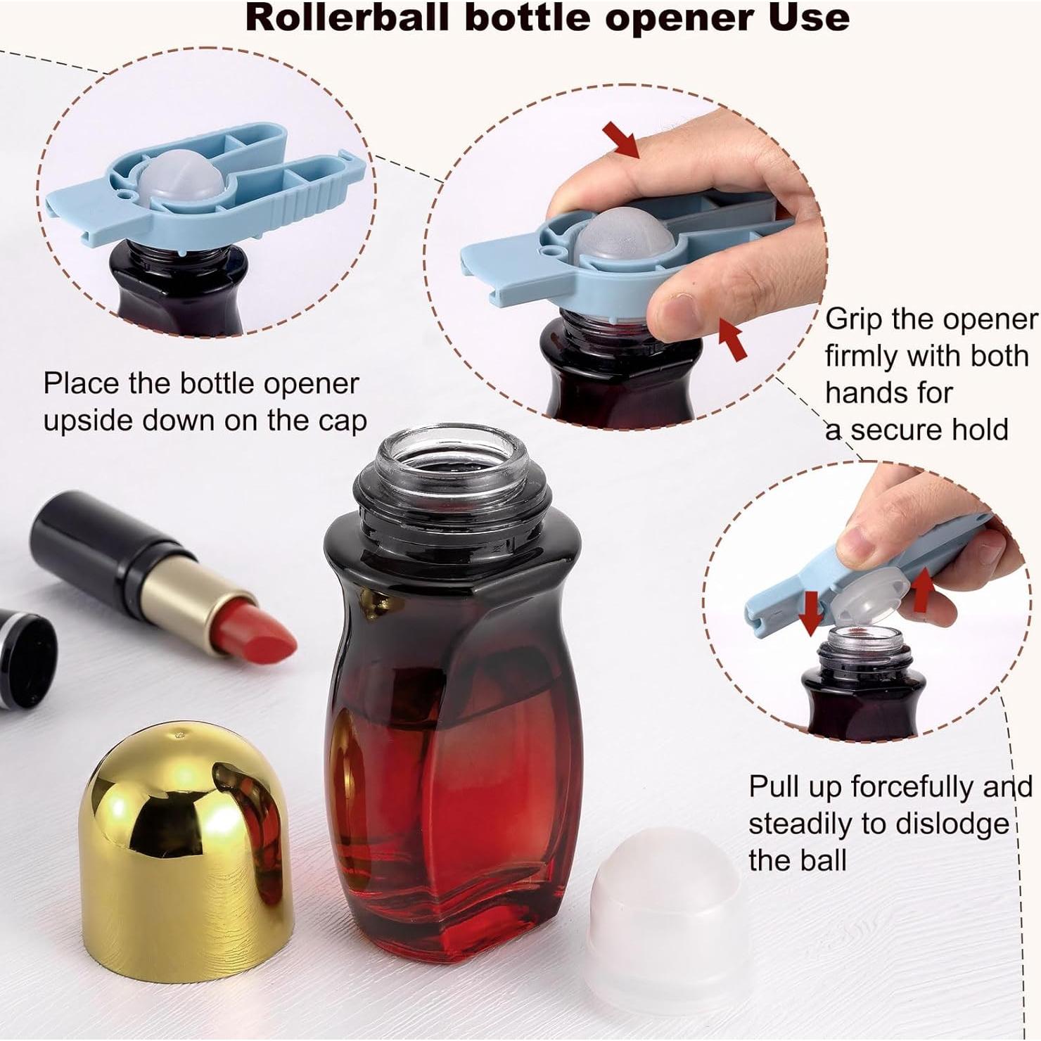 Botellas de Vidrio Rodantes Kesell 50 ml Rojo Tapa Dorada