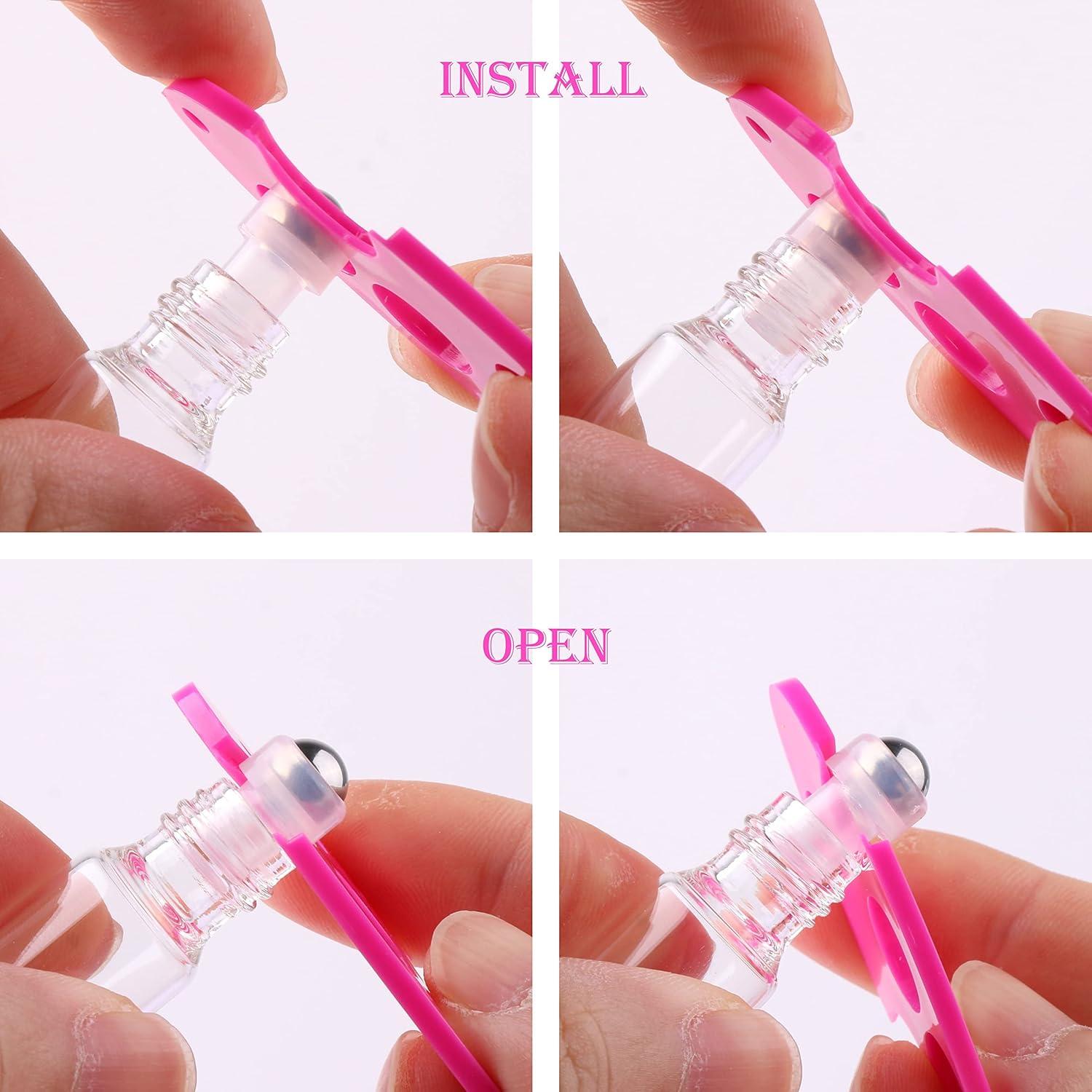 Botellas de Rodillo MaxMau 24pcs 5ml Vidrio Claro con Accesorios