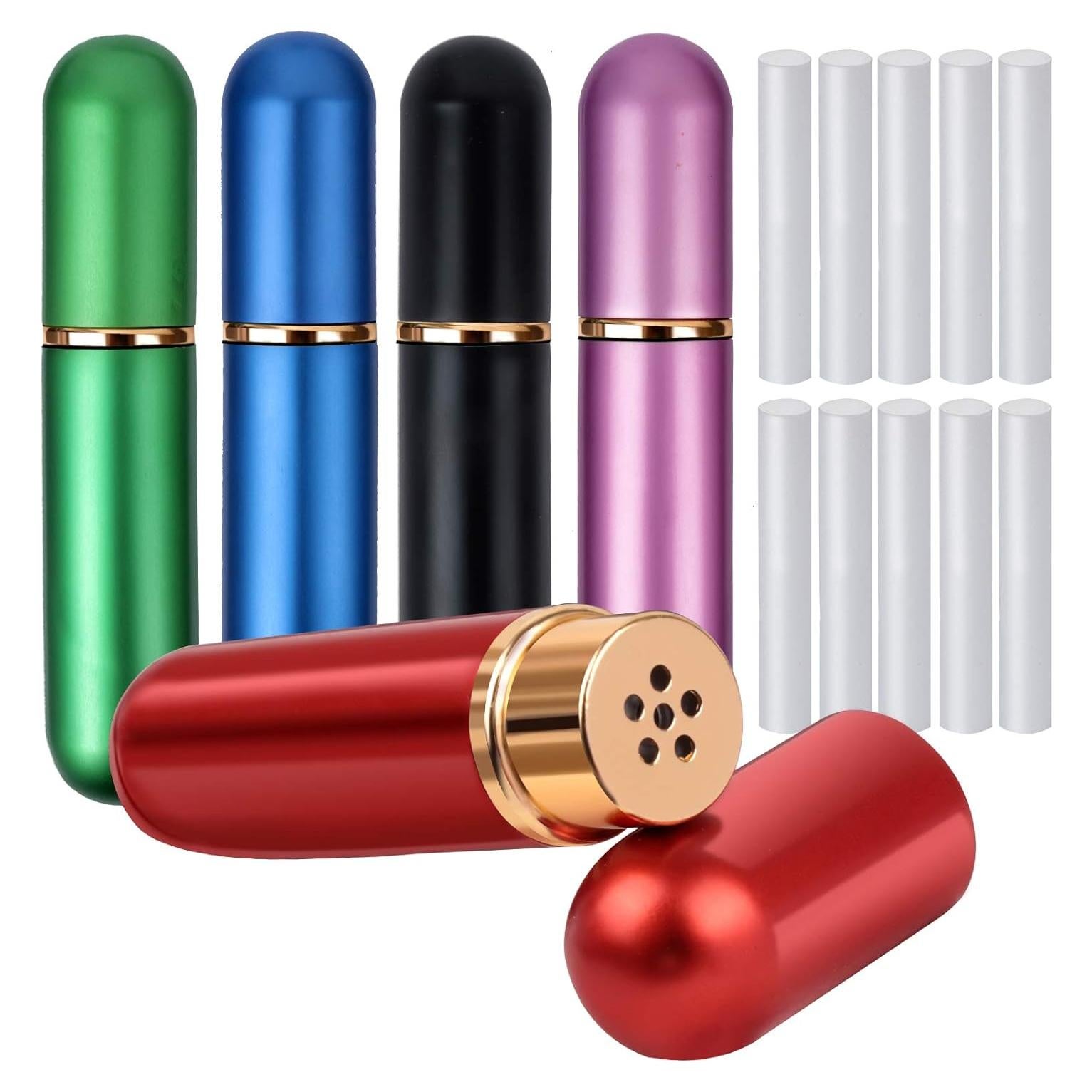 Inhalador Personal Reutilizable YGDZ 5pcs Aluminio y Vidrio