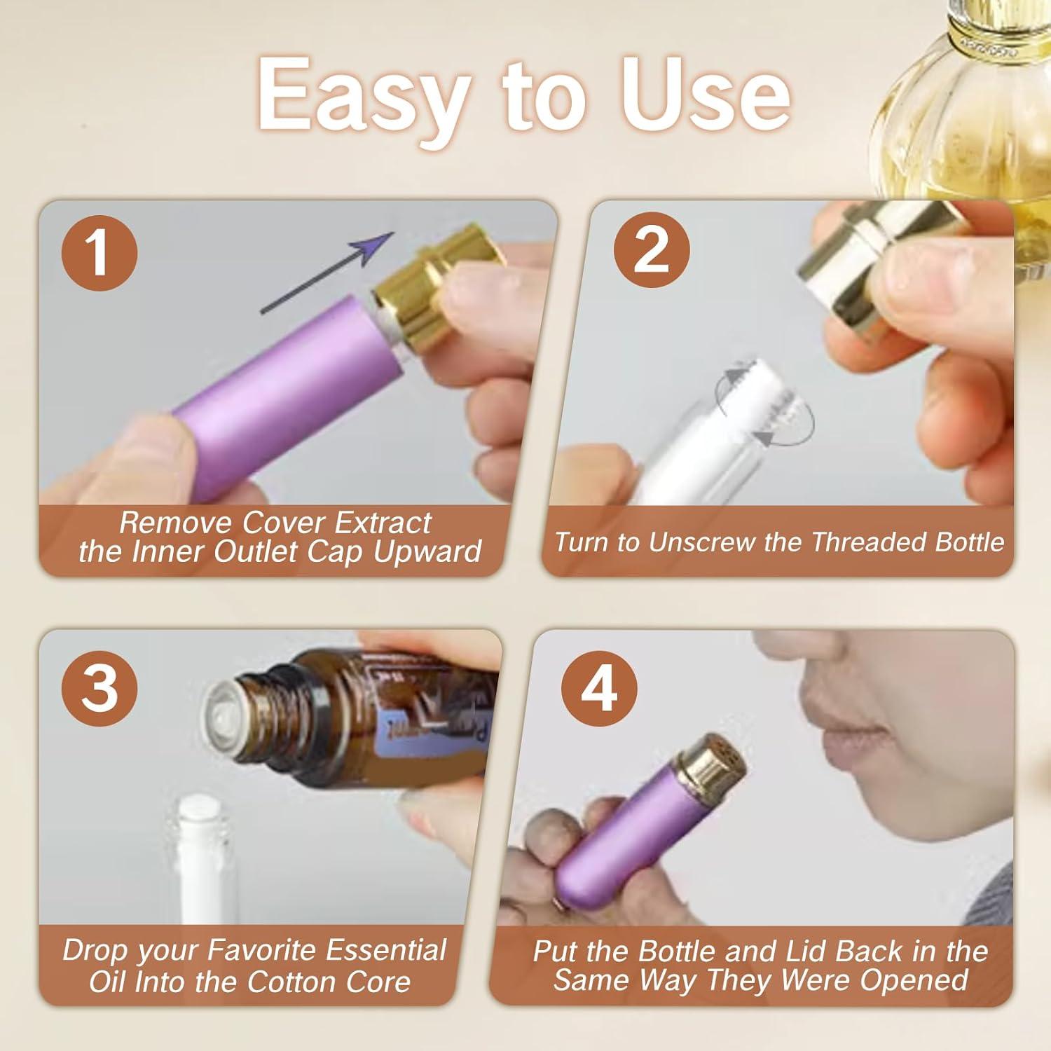 Inhaladores de Aceite Esencial NIIIYTYB 5 Pcs Portátiles