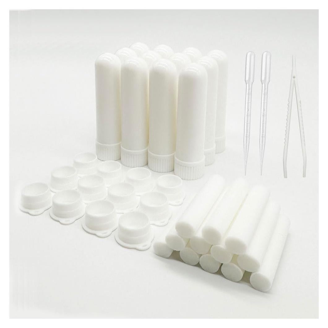 Juego de 12 Inhaladores Nasales ZIOJOVK + 2 Cuentagotas