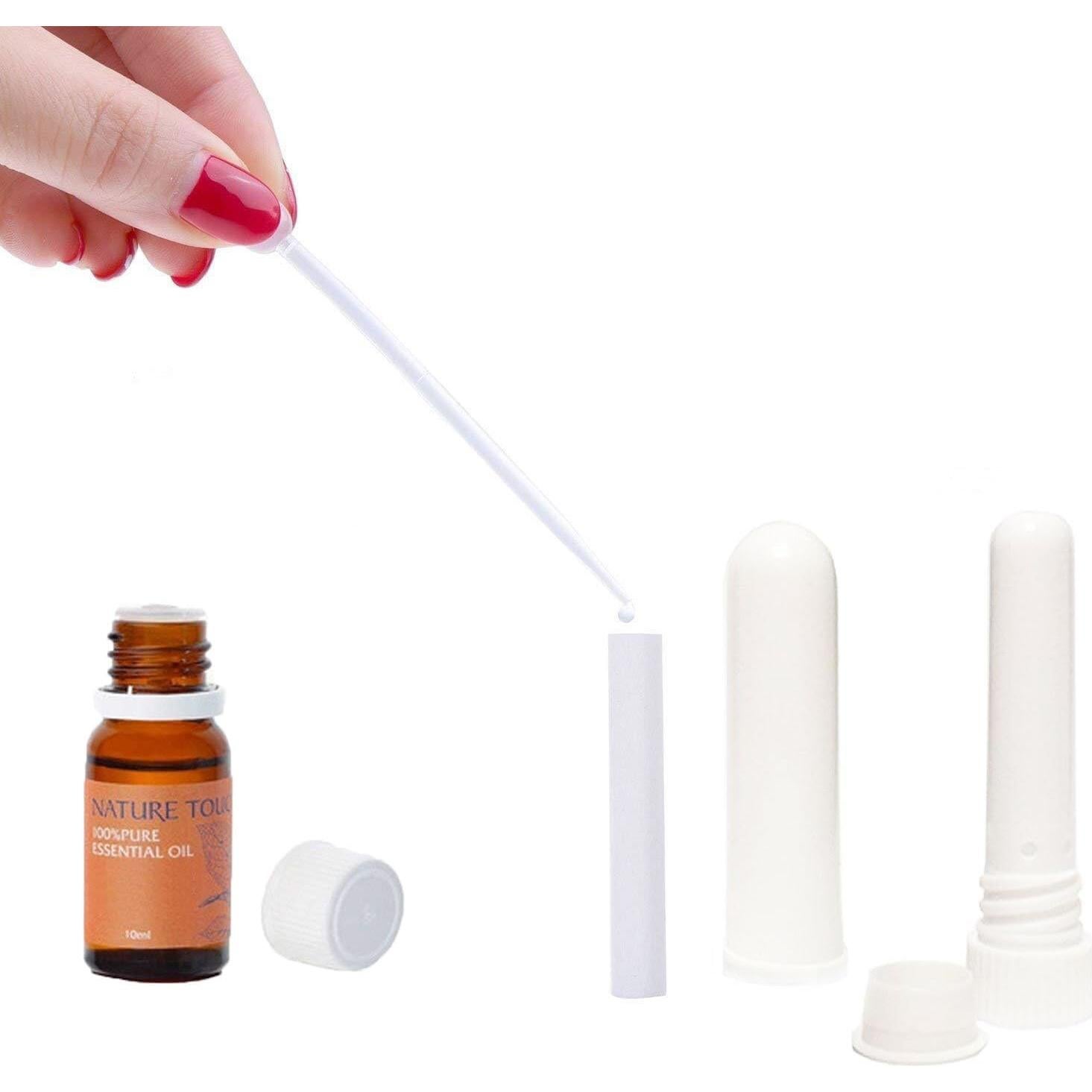 Juego de 12 Inhaladores Nasales ZIOJOVK + 2 Cuentagotas