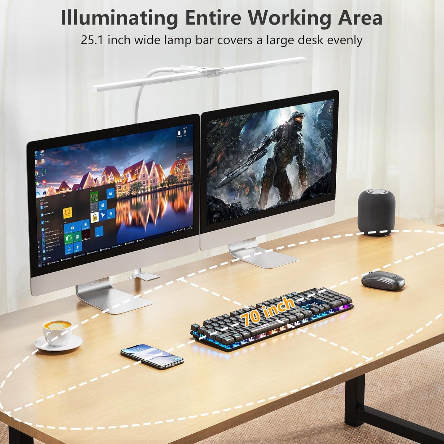 Lámpara de escritorio LED EppieBasic doble cabeza 1200LM blanca