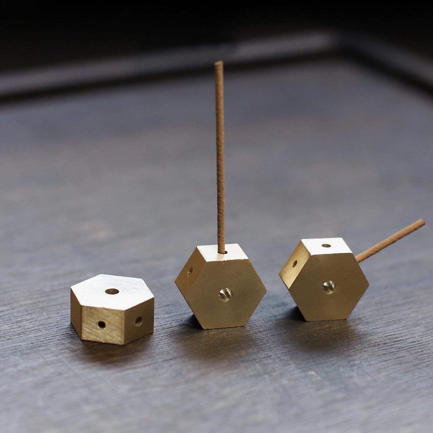 Soporte de Incienso Hexagonal CHENSHUO de Latón - 3 Pcs