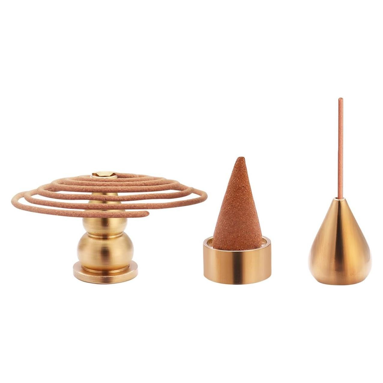 Quemador de Incienso de Latón Chenshuo - 3 Soportes Dorados