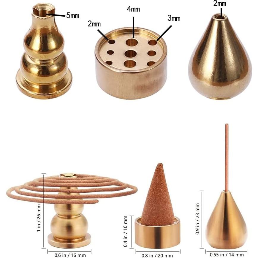 Quemador de Incienso de Latón Chenshuo - 3 Soportes Dorados