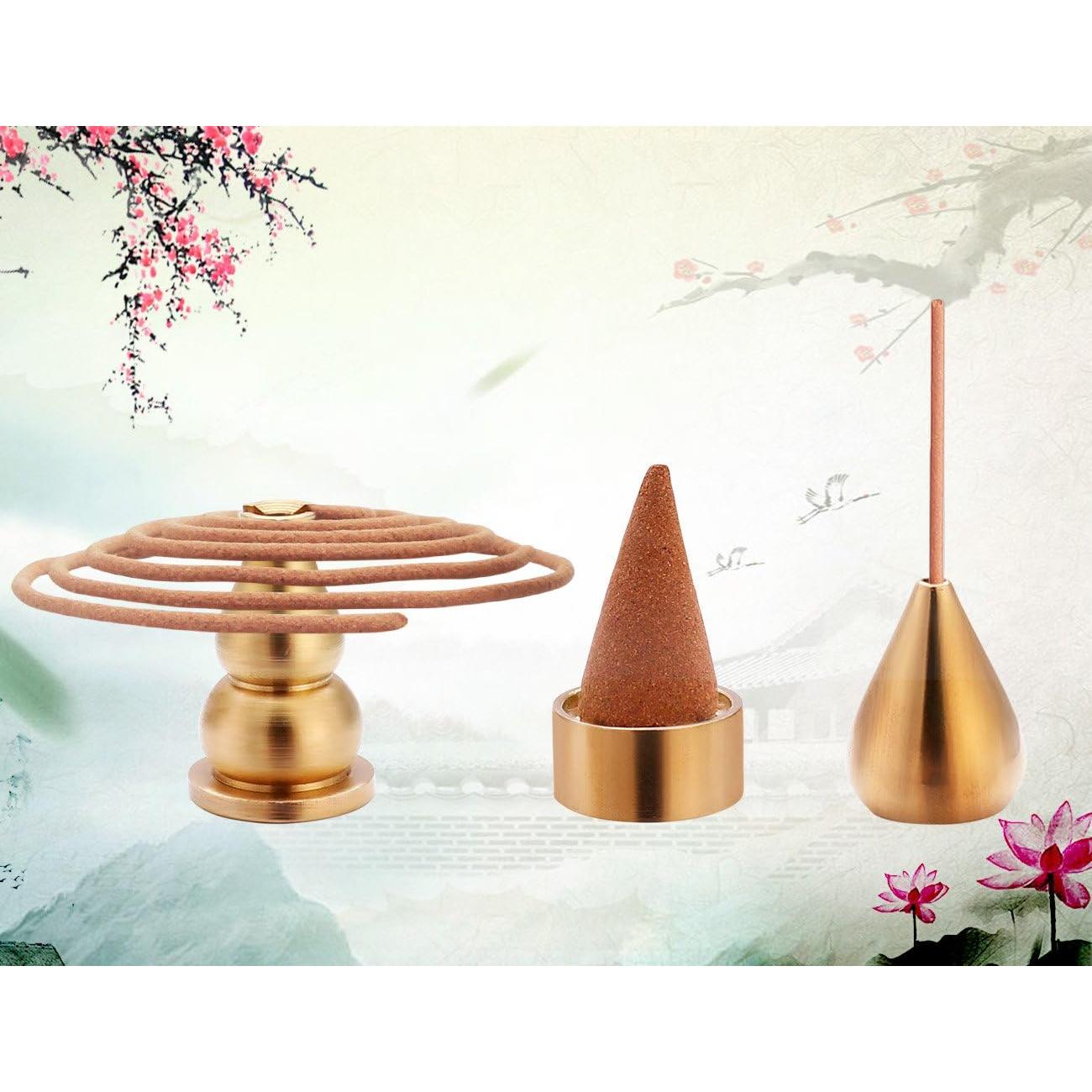 Quemador de Incienso de Latón Chenshuo - 3 Soportes Dorados