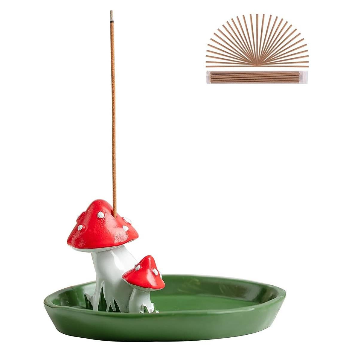 Soporte de Incienso de Hongo Bonito CHUNCHE con 30 Varitas