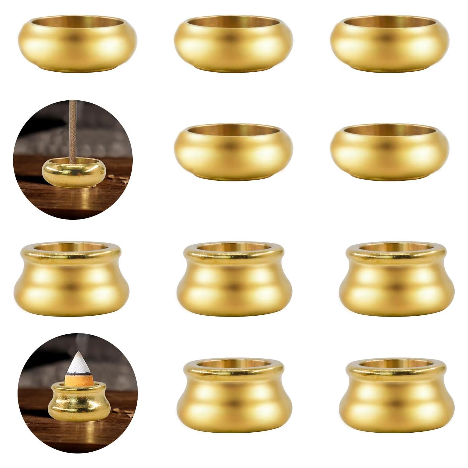 Soporte de Incienso de Latón MrMrKura - 12 Piezas Doradas