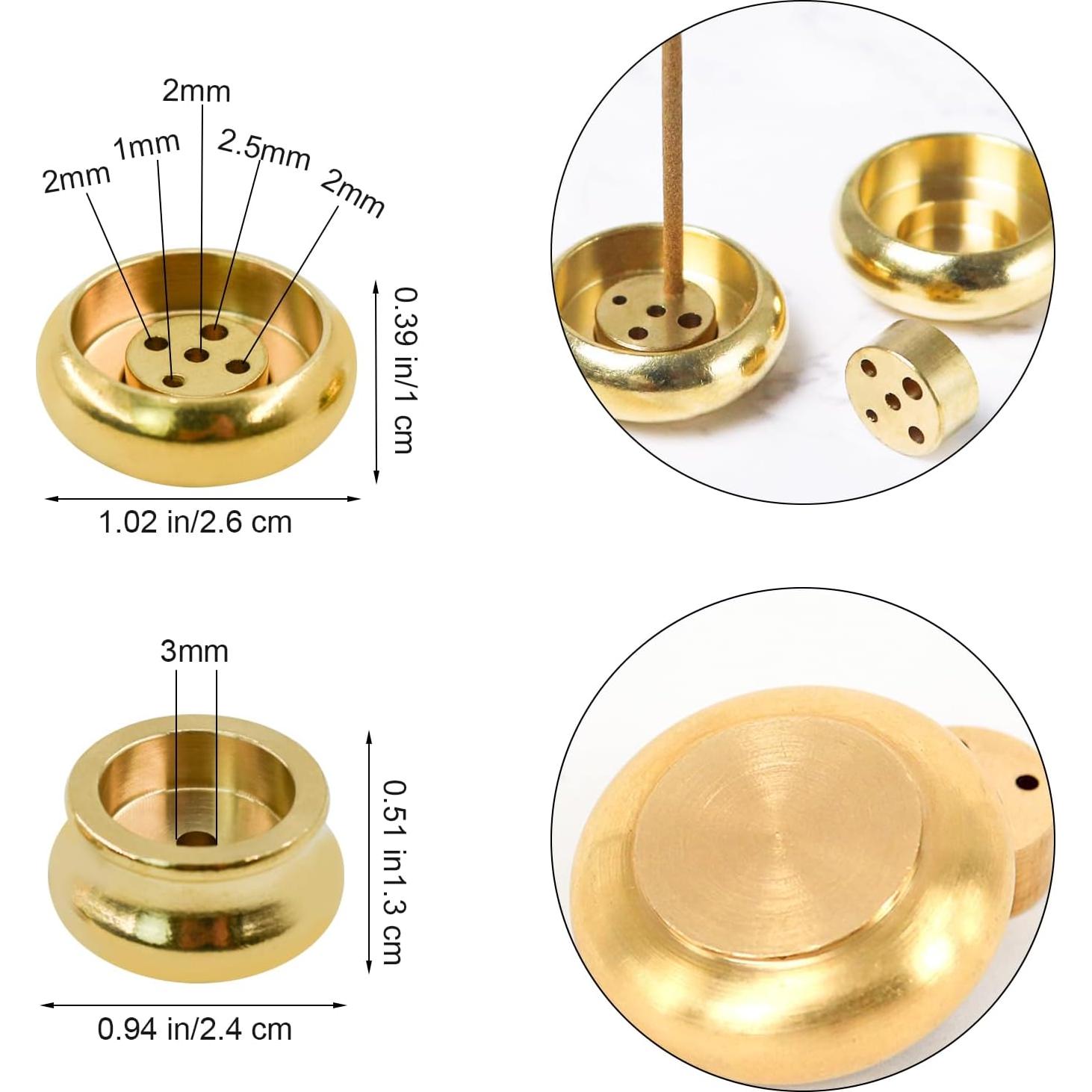 Soporte de Incienso de Latón MrMrKura - 12 Piezas Doradas