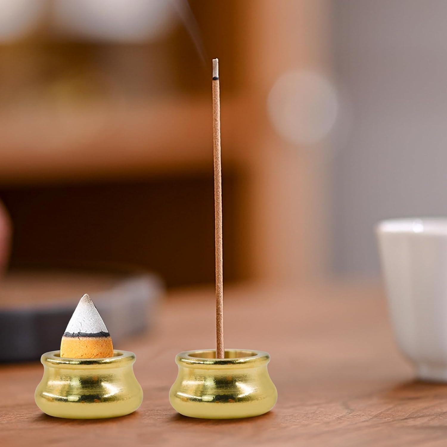 Soporte de Incienso de Latón MrMrKura - 12 Piezas Doradas