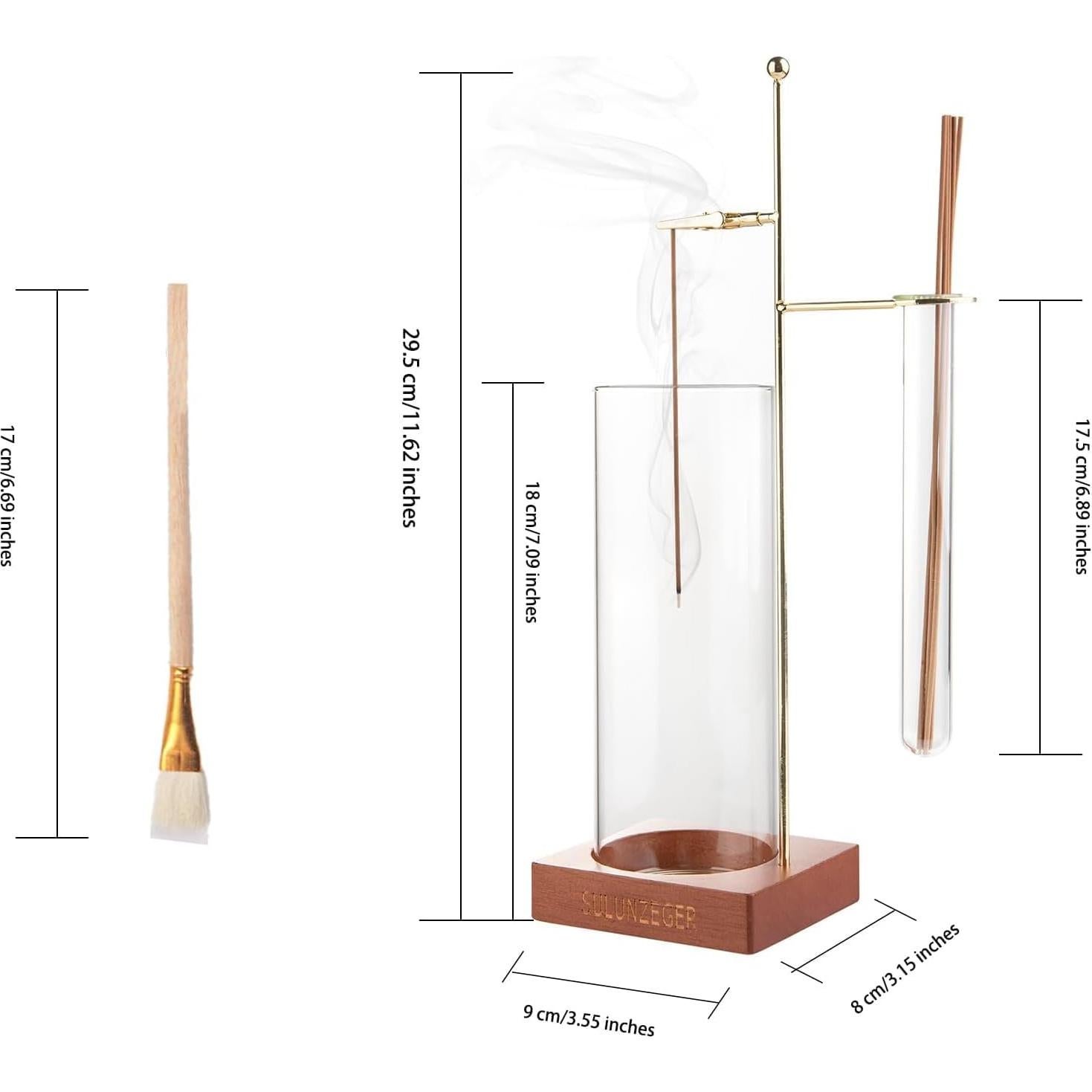 Soporte de Incienso Redondo SULUNZEGER de Madera con Recogedor