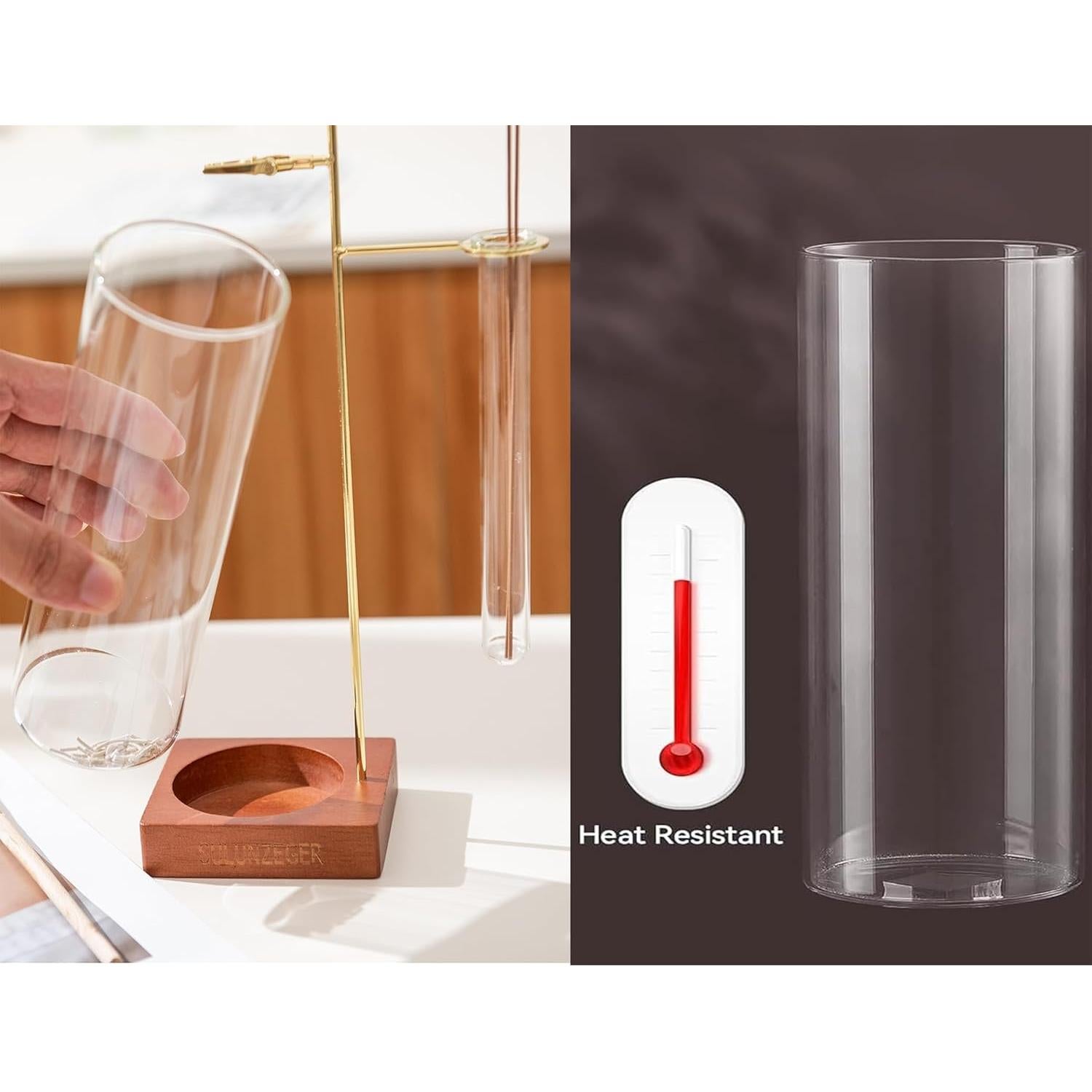 Soporte de Incienso Redondo SULUNZEGER de Madera con Recogedor