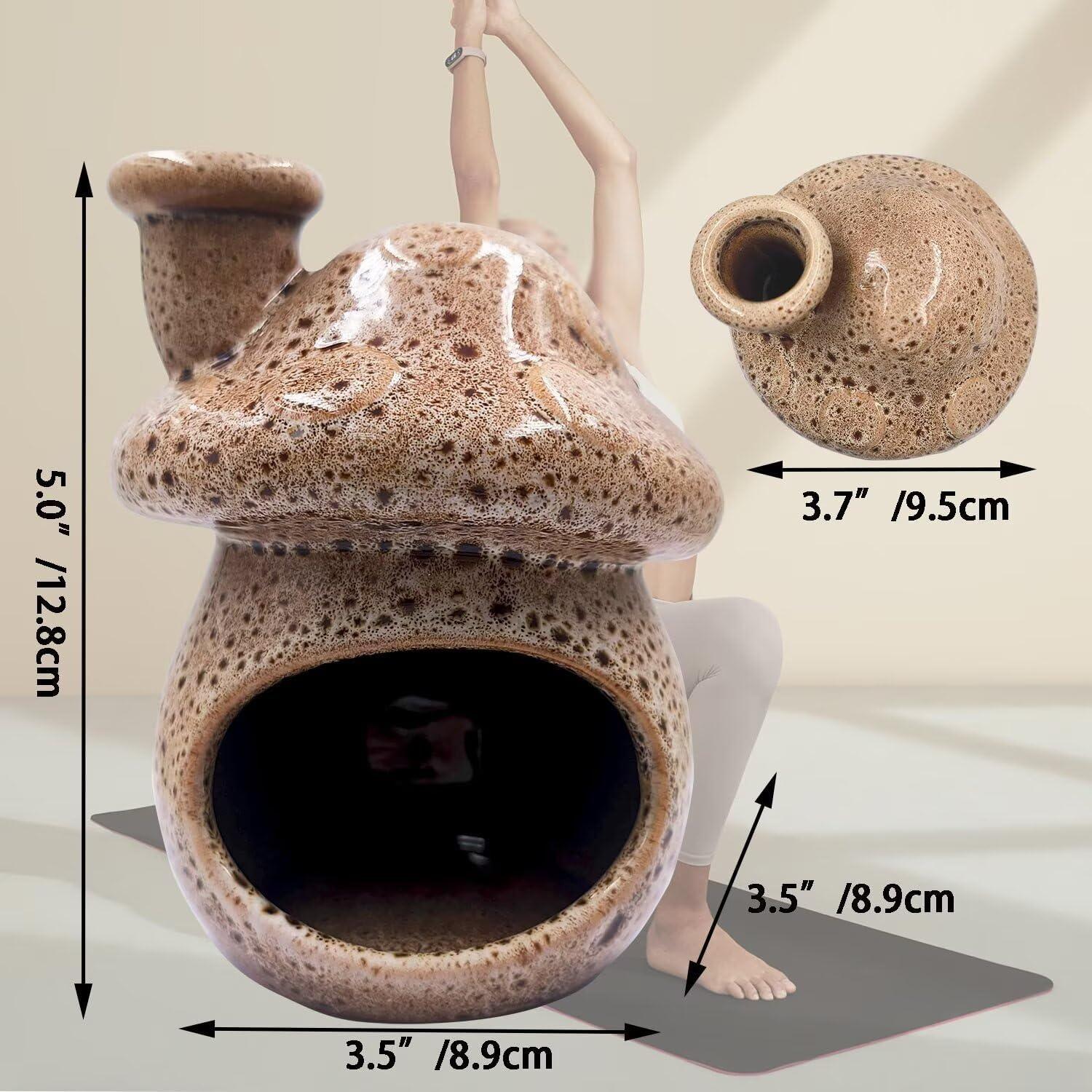 Quemador de Incienso Cerámica Aonfubu Hongo Blanco Manchado