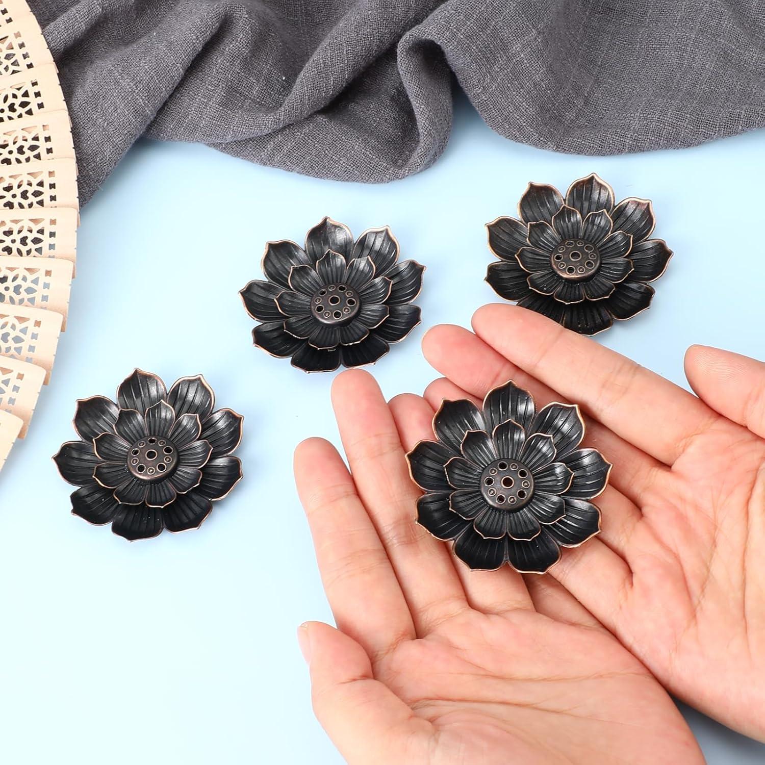 Soporte de Incienso EupHHonycs Loto 6 Piezas Oro 14.7 cm