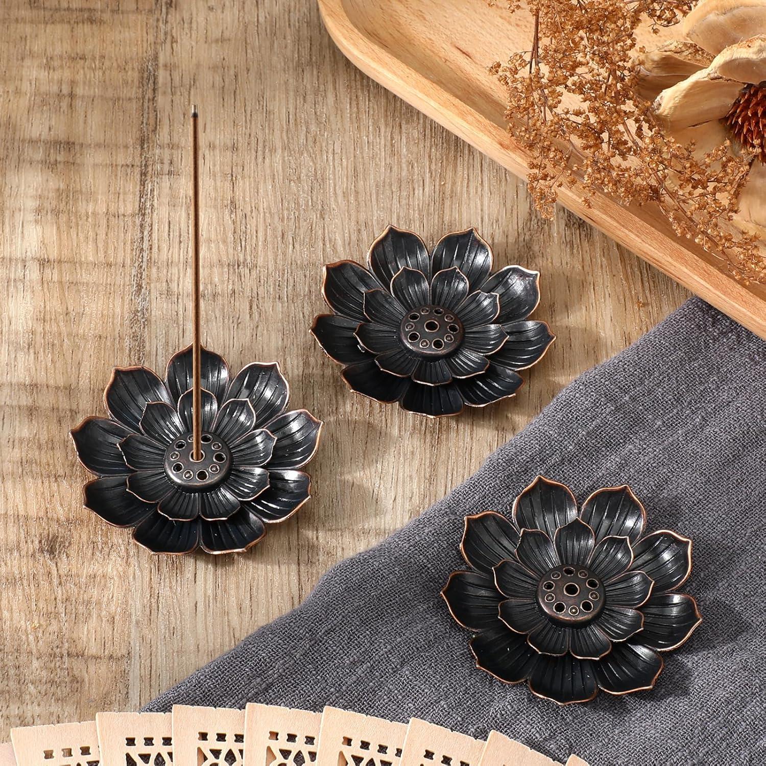 Soporte de Incienso EupHHonycs Loto 6 Piezas Oro 14.7 cm