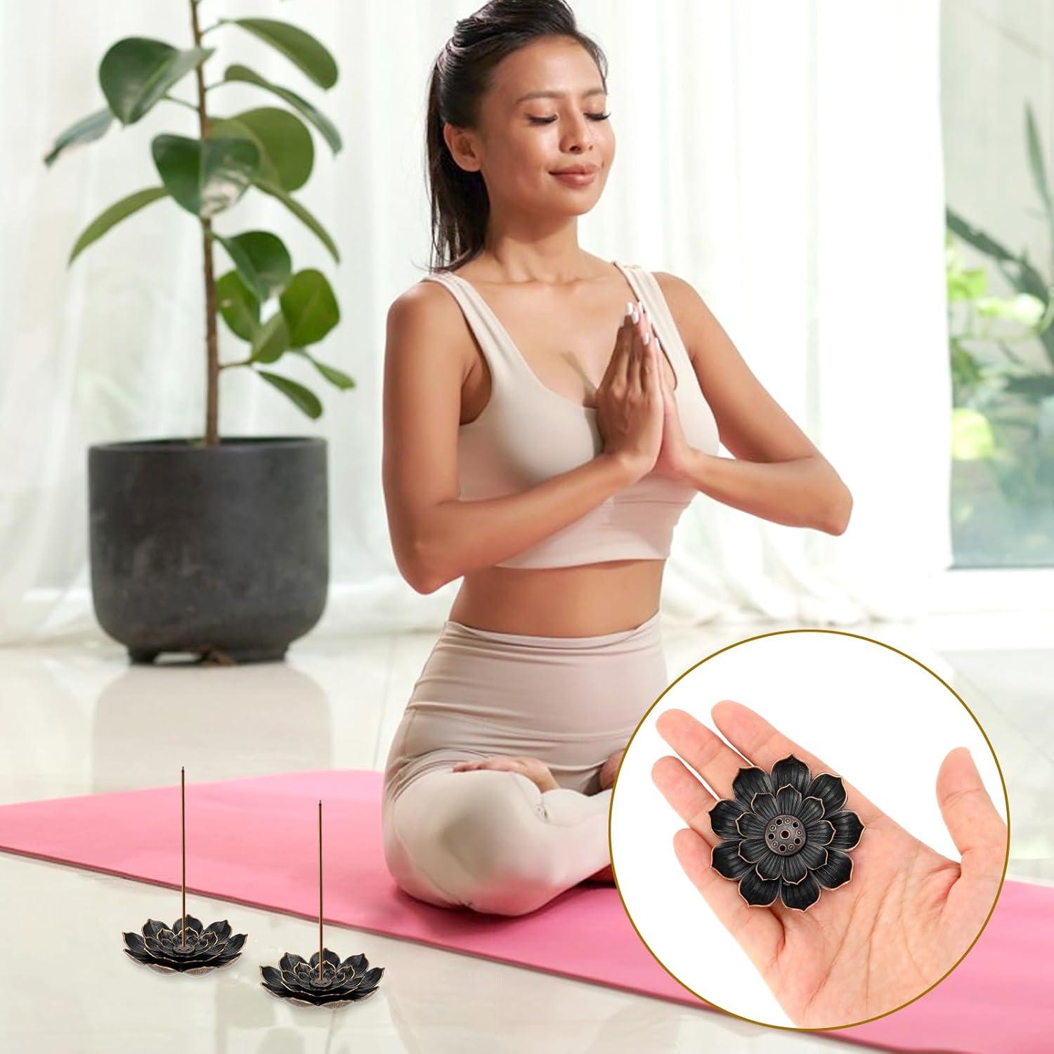 Soporte de Incienso EupHHonycs Loto 6 Piezas Oro 14.7 cm