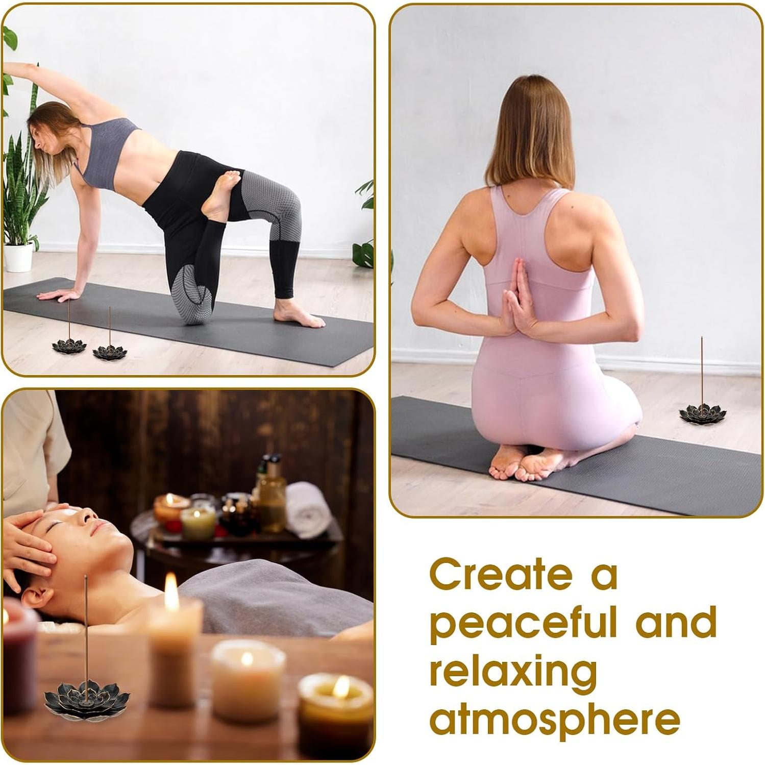 Soporte de Incienso EupHHonycs Loto 6 Piezas Oro 14.7 cm