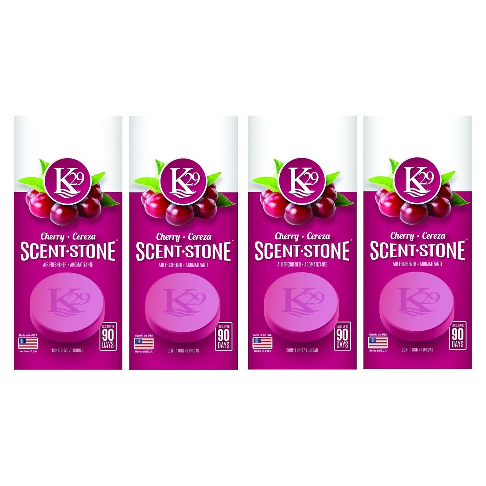 Ambientador de Piedra K29 Sterling Teal Cereza - Paquete de 4