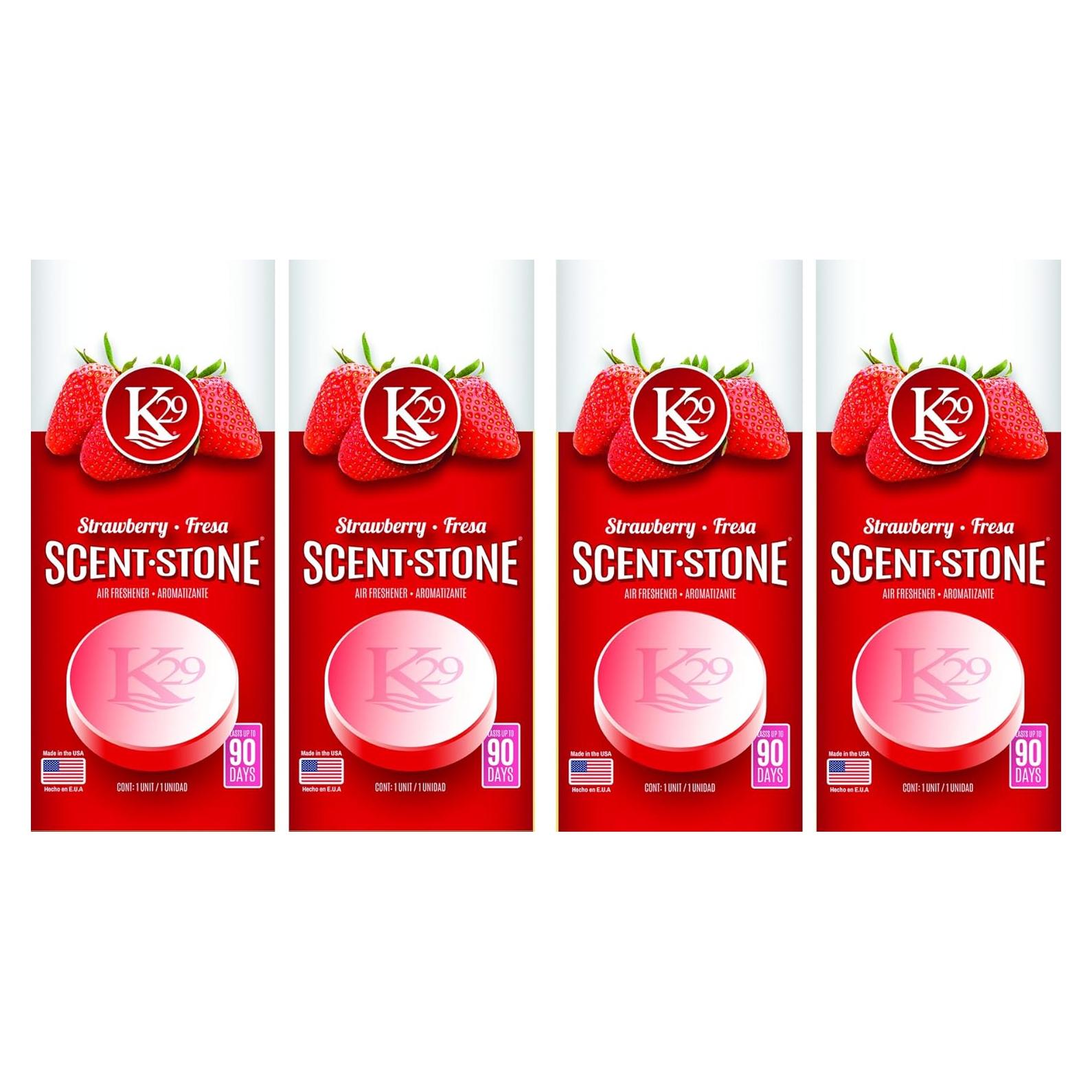 Ambientador de Piedra K29 Sterling Teal Fresa Paquete de 4