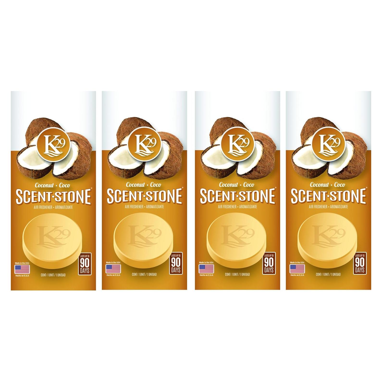 Ambientador de Piedra K29 Coco Sterling Teal - Paquete de 4