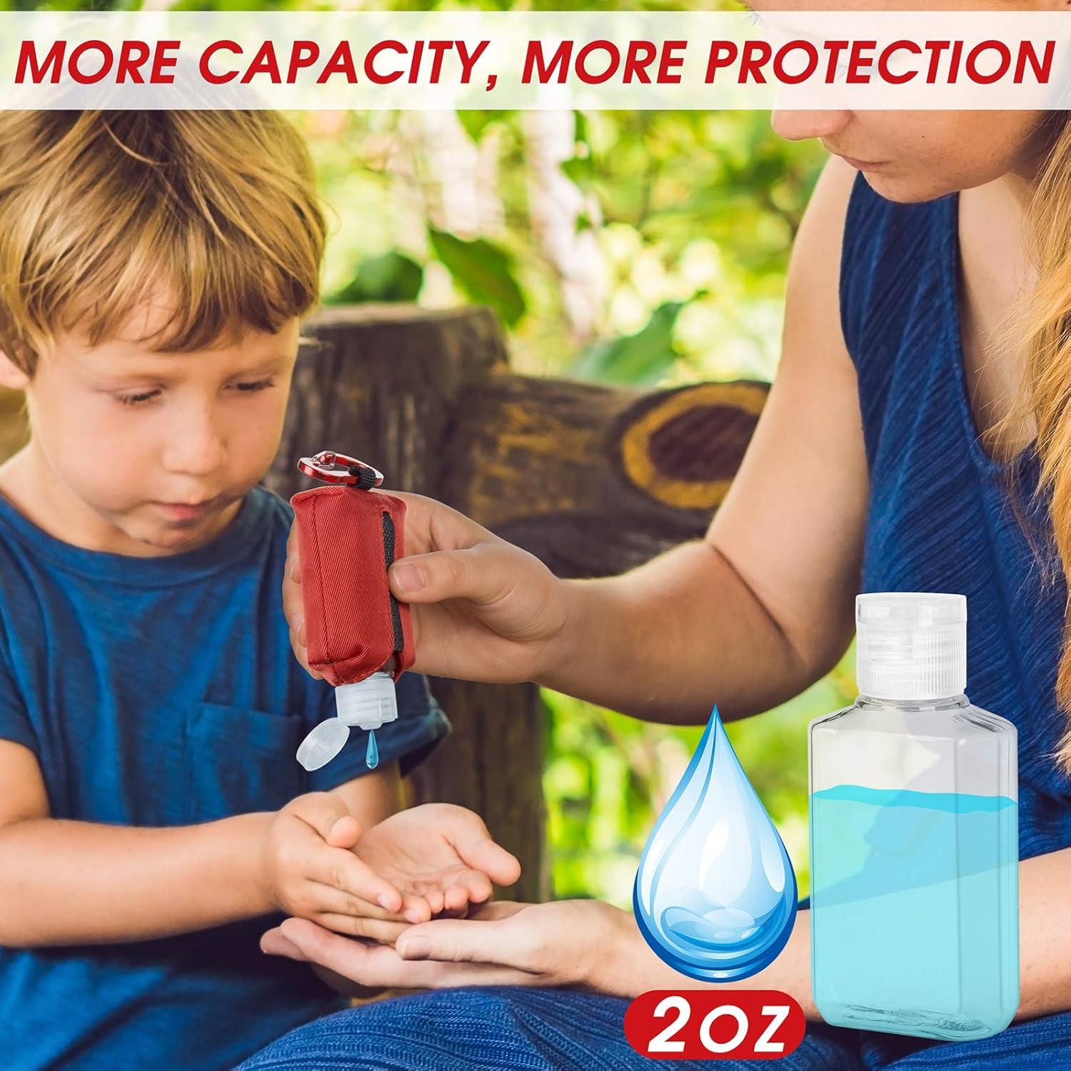 Soporte Portátil para Desinfectante de Manos Loción 60ML Rojo