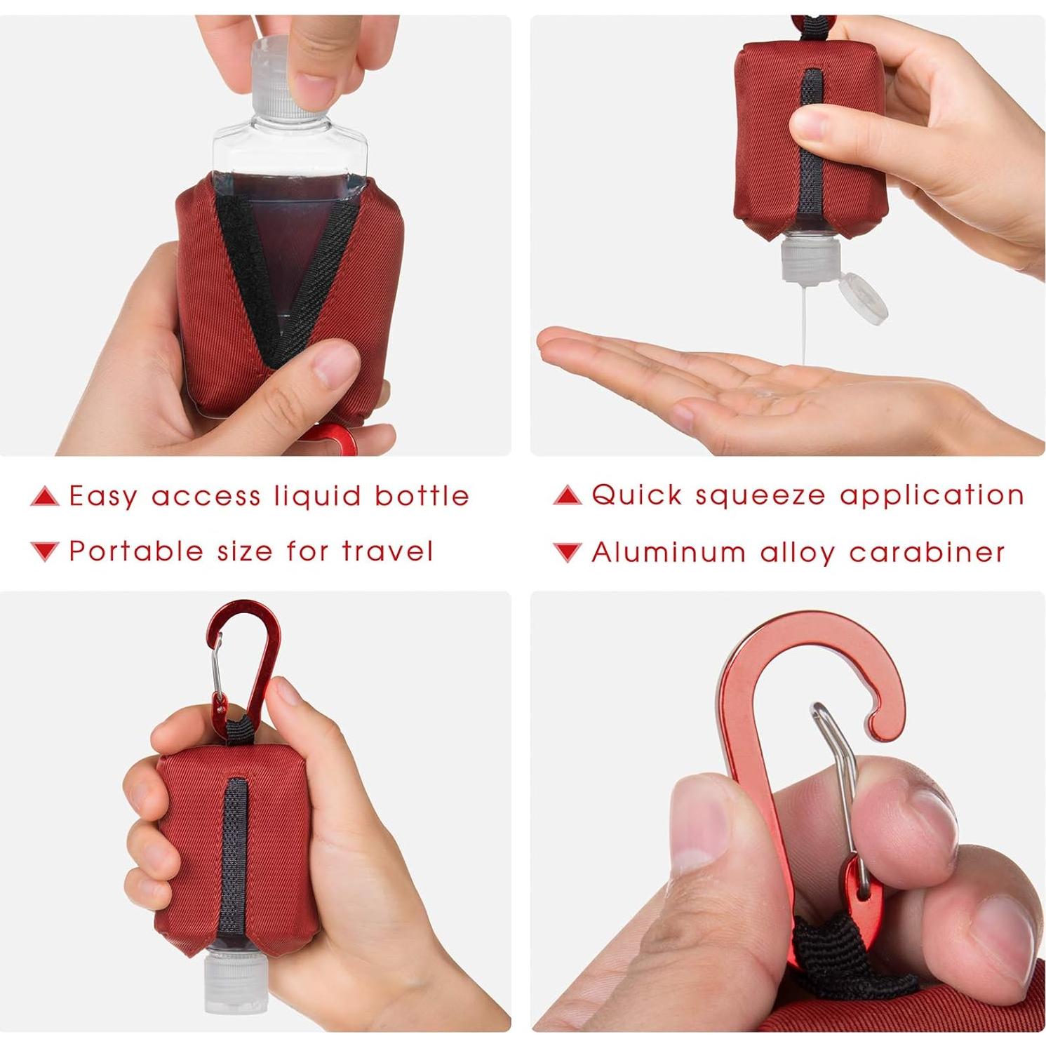 Soporte Portátil para Desinfectante de Manos Loción 60ML Rojo