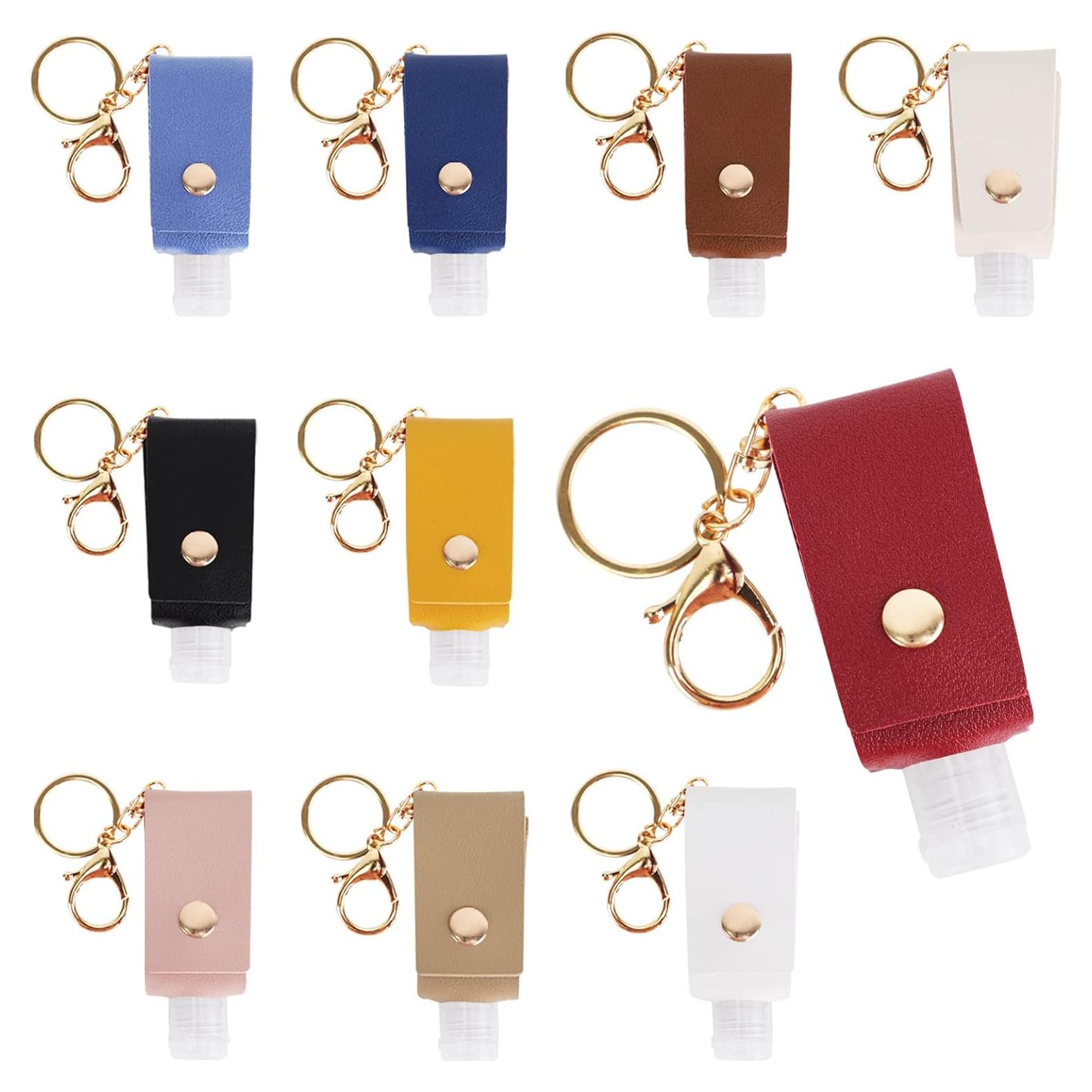 Juego de 8 Botellas de Viaje 30ml con Llave y Funda de Cuero