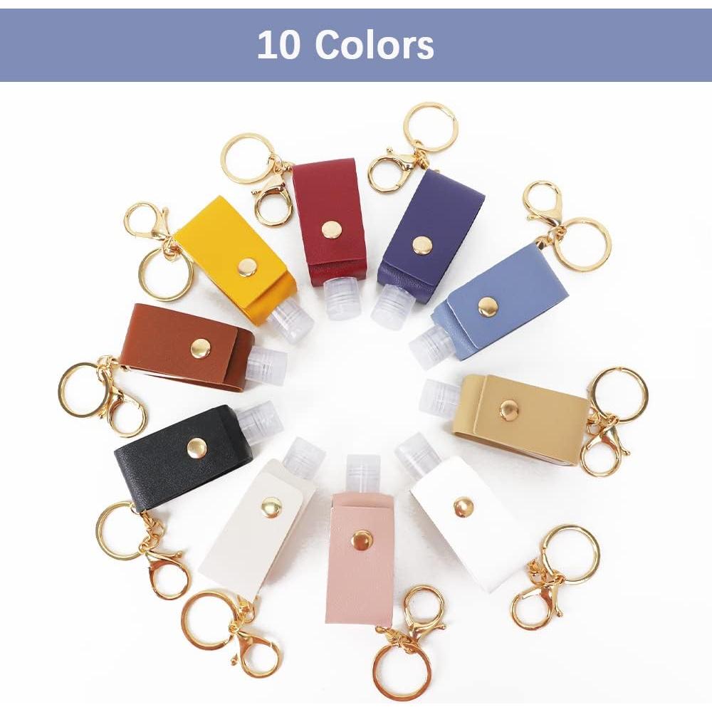 Juego de 8 Botellas de Viaje 30ml con Llave y Funda de Cuero