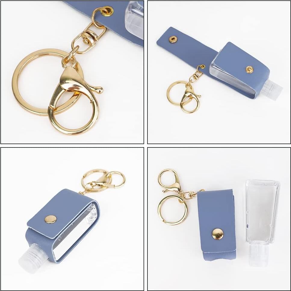 Juego de 8 Botellas de Viaje 30ml con Llave y Funda de Cuero