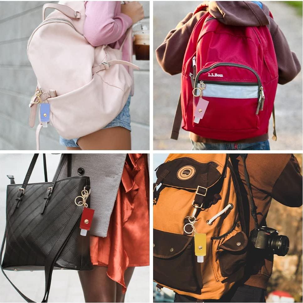 Juego de 8 Botellas de Viaje 30ml con Llave y Funda de Cuero