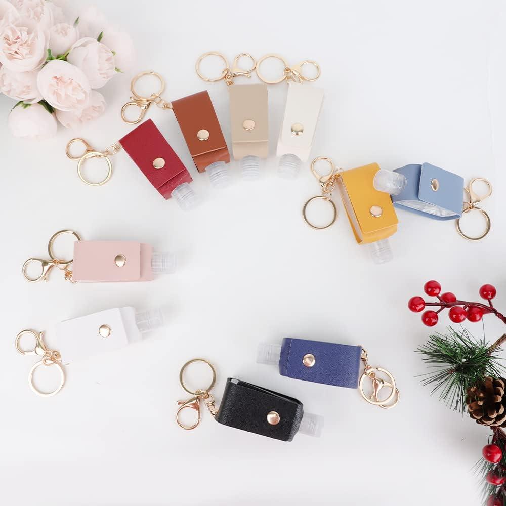 Juego de 8 Botellas de Viaje 30ml con Llave y Funda de Cuero