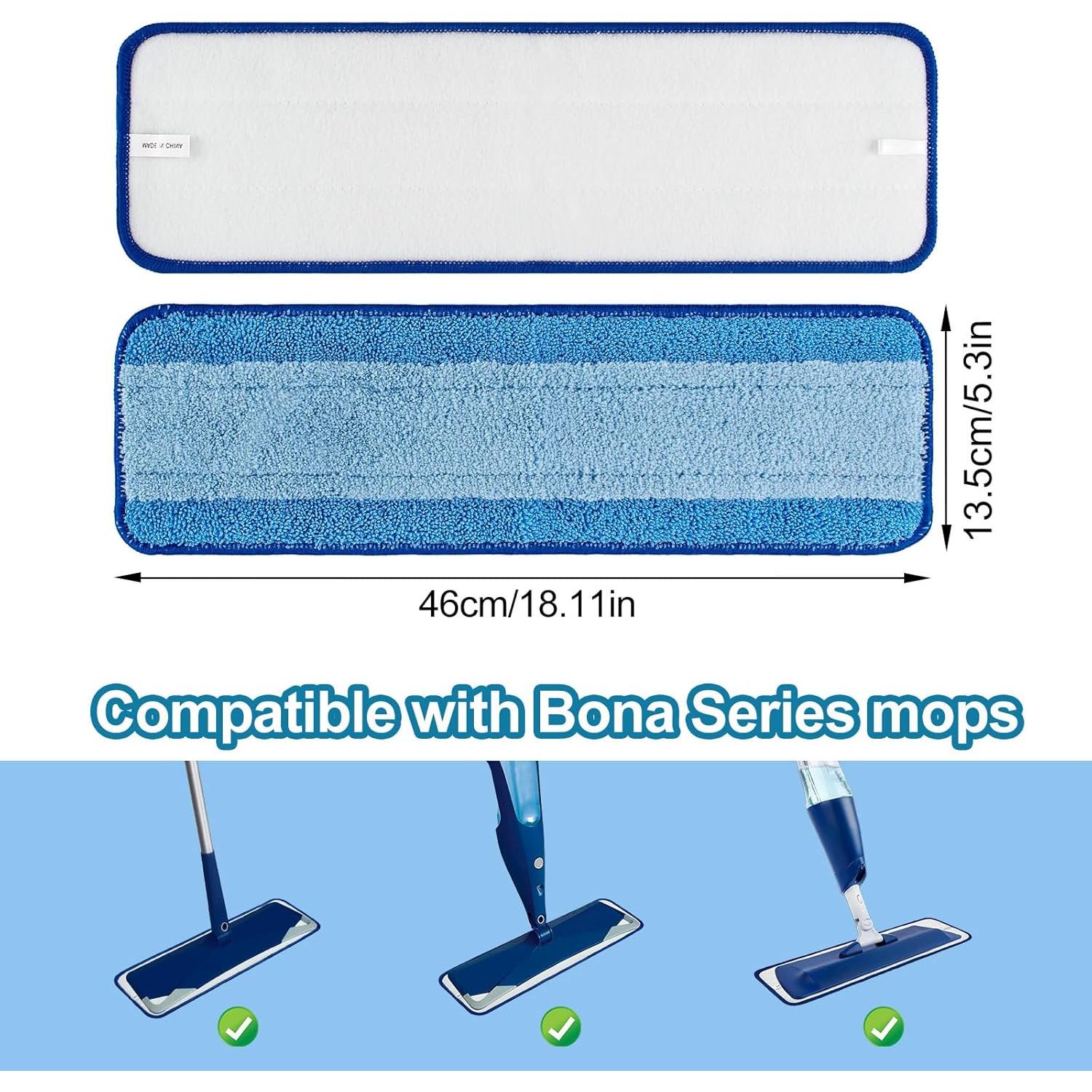 Paquete de 3 Paños de Microfibra para Mopa Bona 46x13.5cm