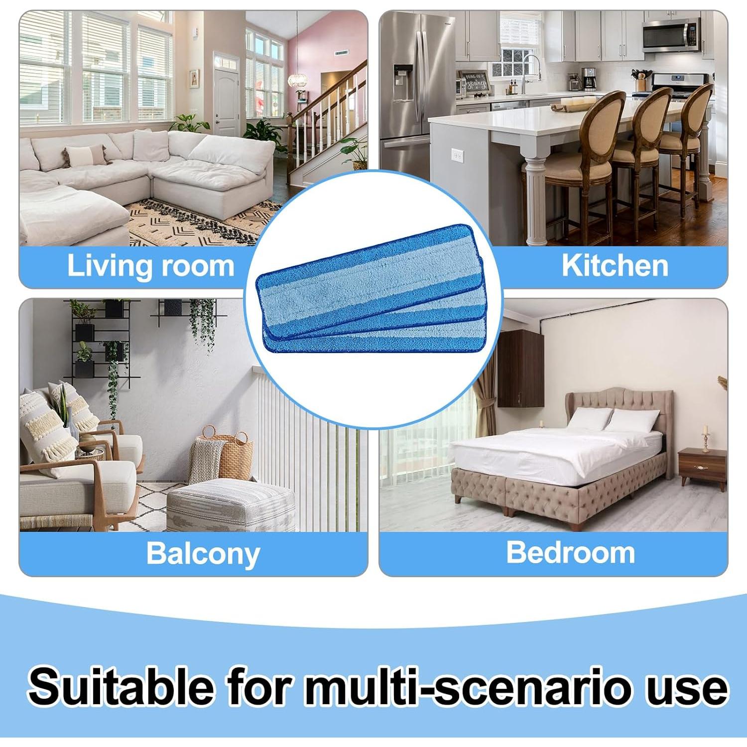 Paquete de 3 Paños de Microfibra para Mopa Bona 46x13.5cm