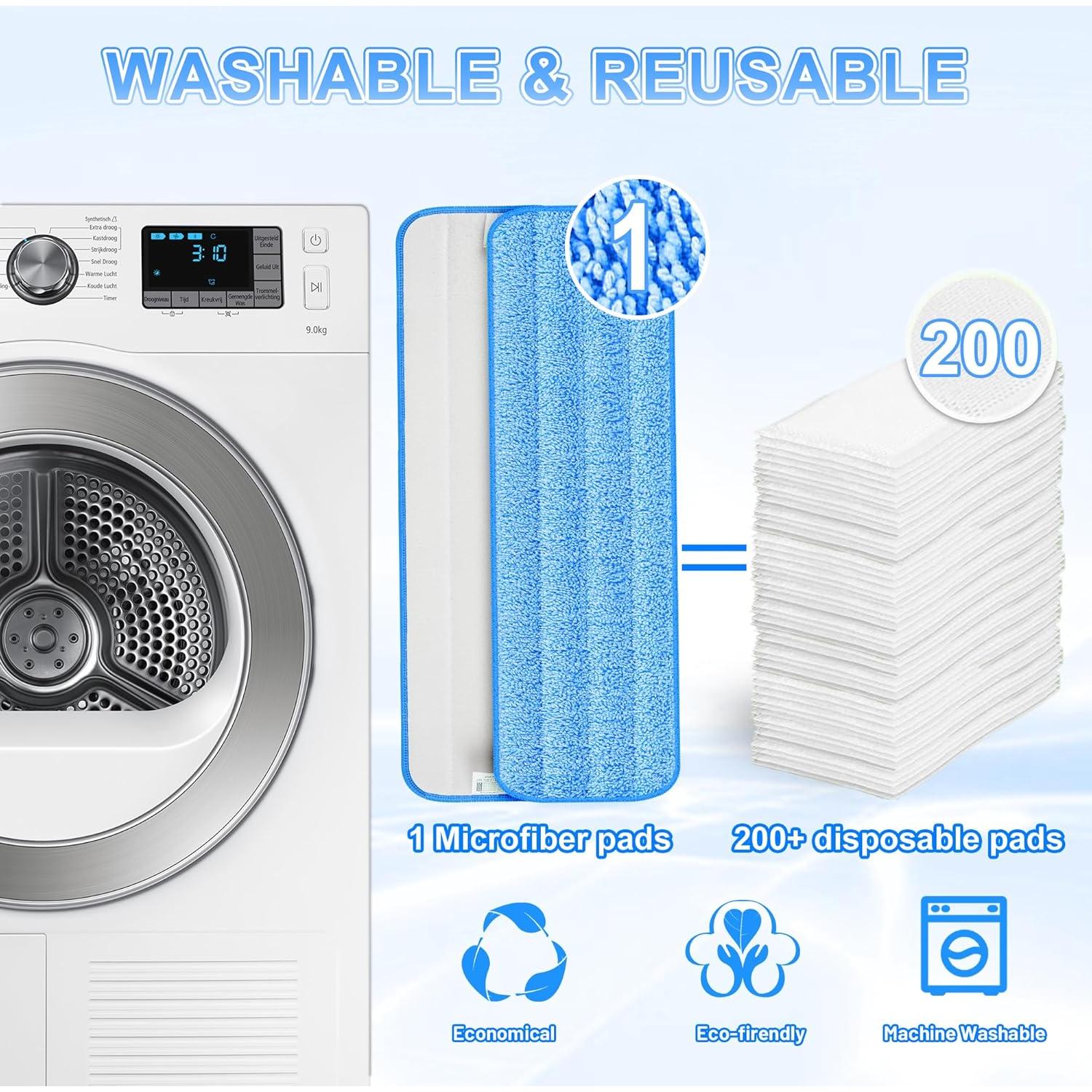 8 Almohadillas de Mopa Reutilizables FORSPEEDER 38.1 cm Microfibra