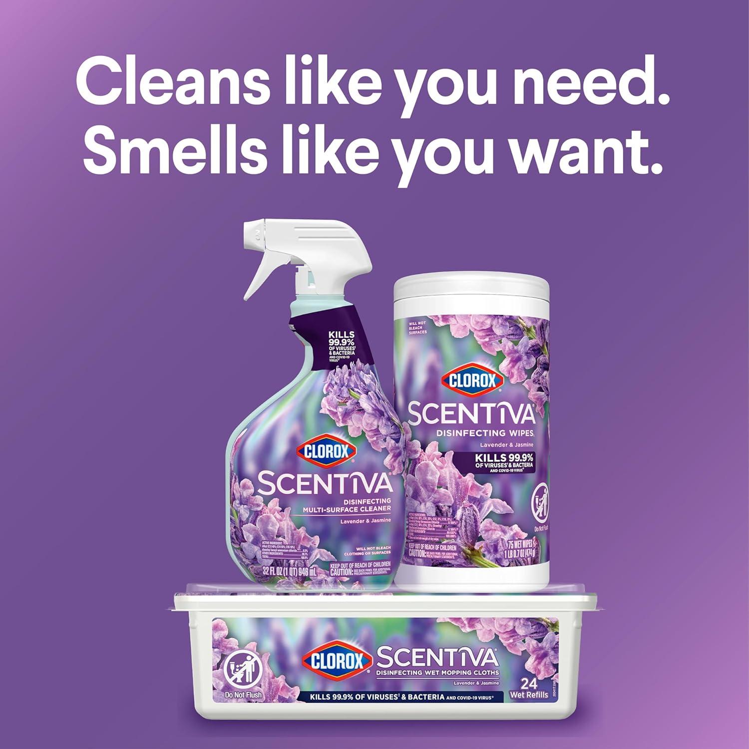 Paños Desinfectantes Húmedos Clorox Scentiva Lavanda 24 Unidades