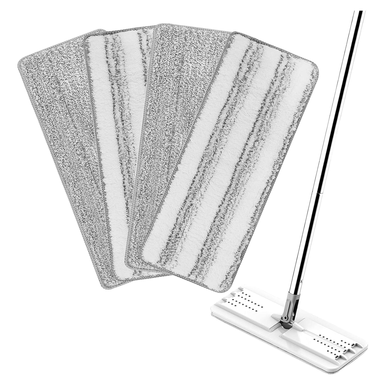 Paquete de 4 almohadillas de trapeador Joymoop 33x12 cm microfibra