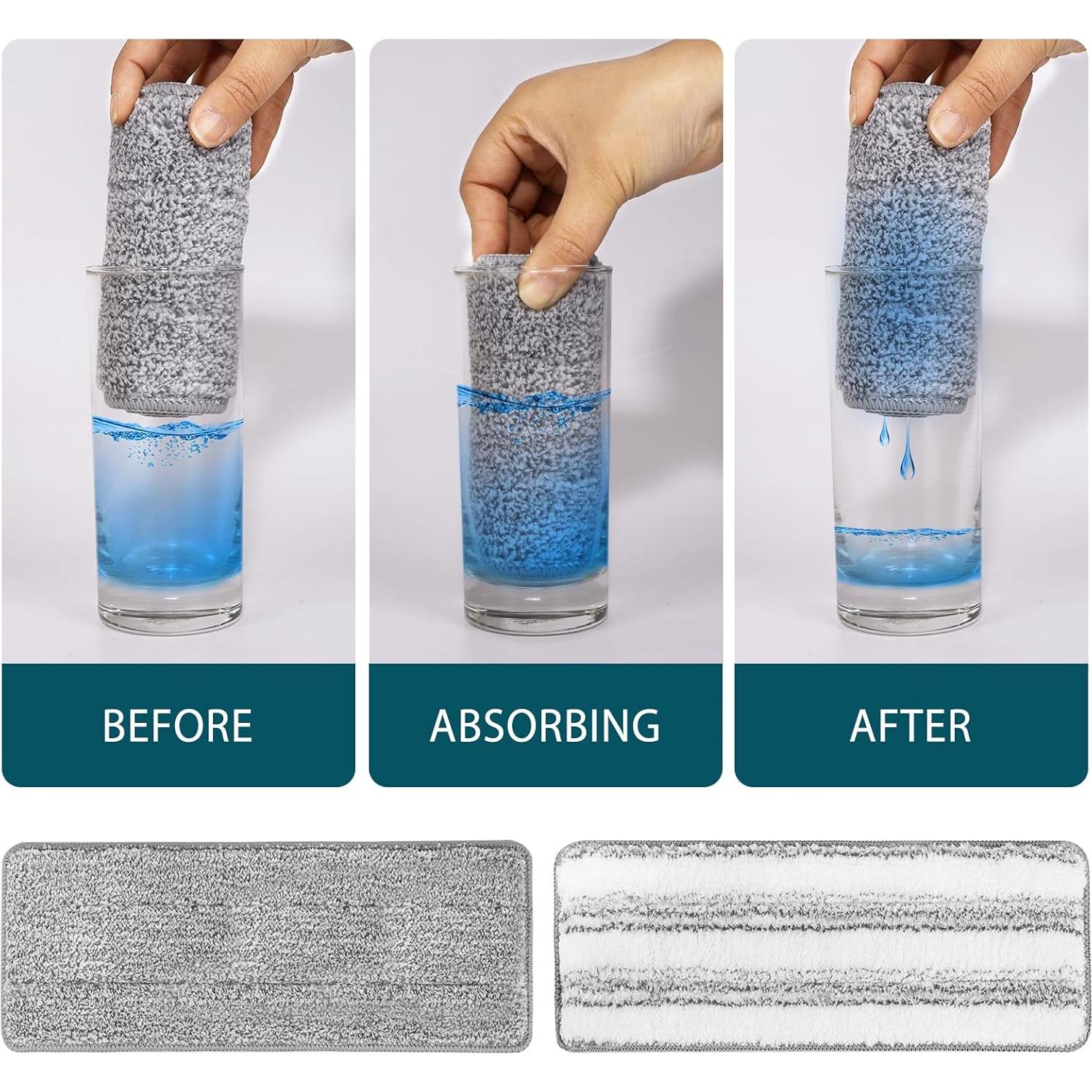 Paquete de 4 almohadillas de trapeador Joymoop 33x12 cm microfibra