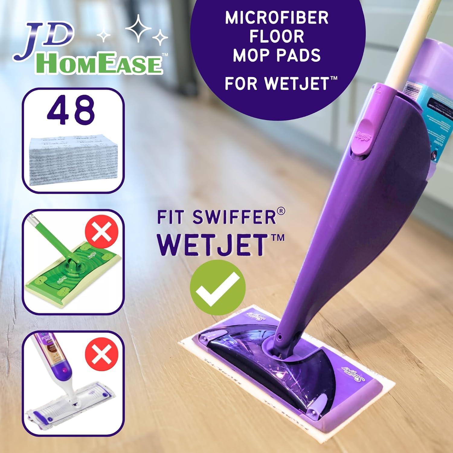48 Almohadillas de Microfibra Premium para Swiffer WetJet - Absorbentes y Duraderas