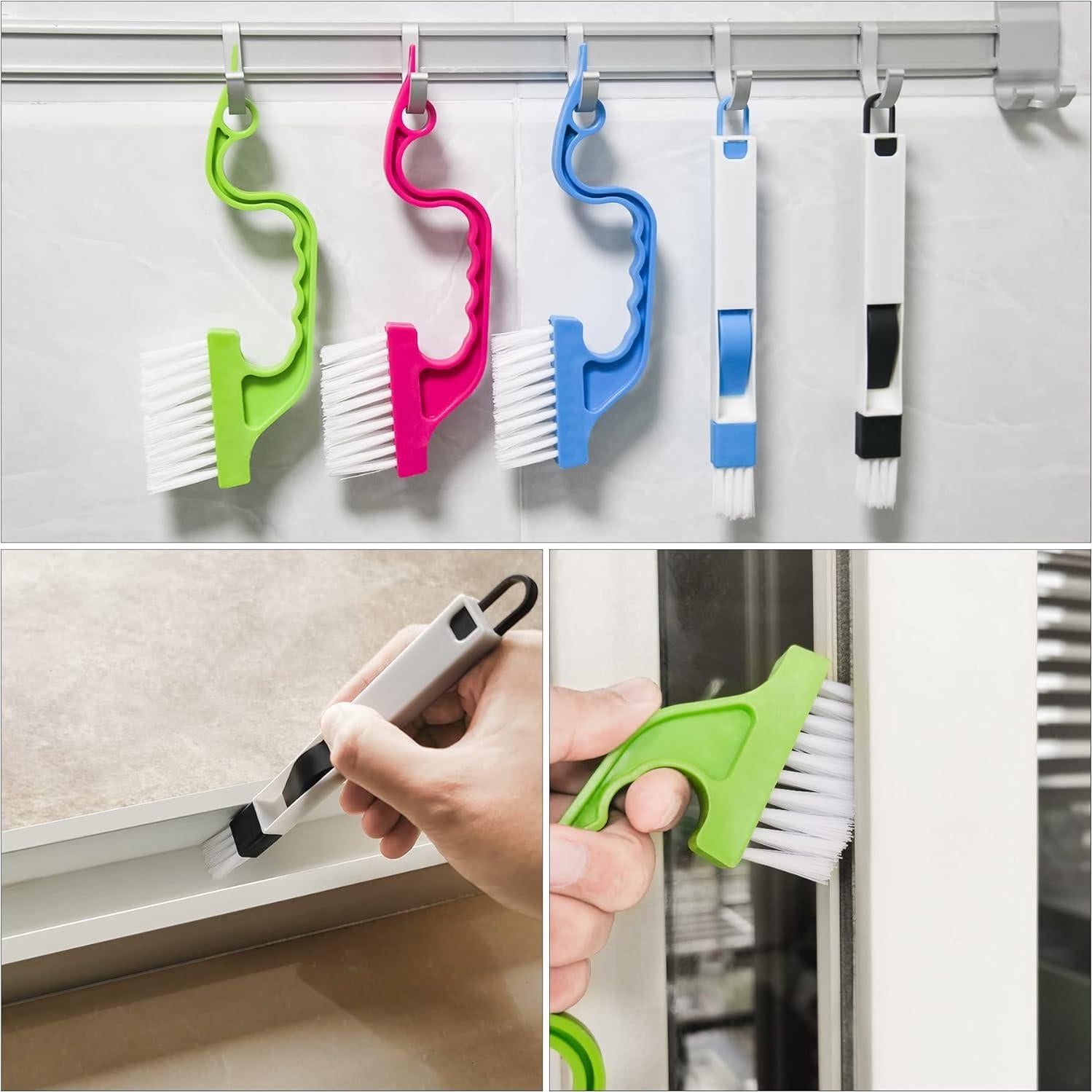 Cepillo de limpieza de ranuras Aivwis - 3 piezas, nylon