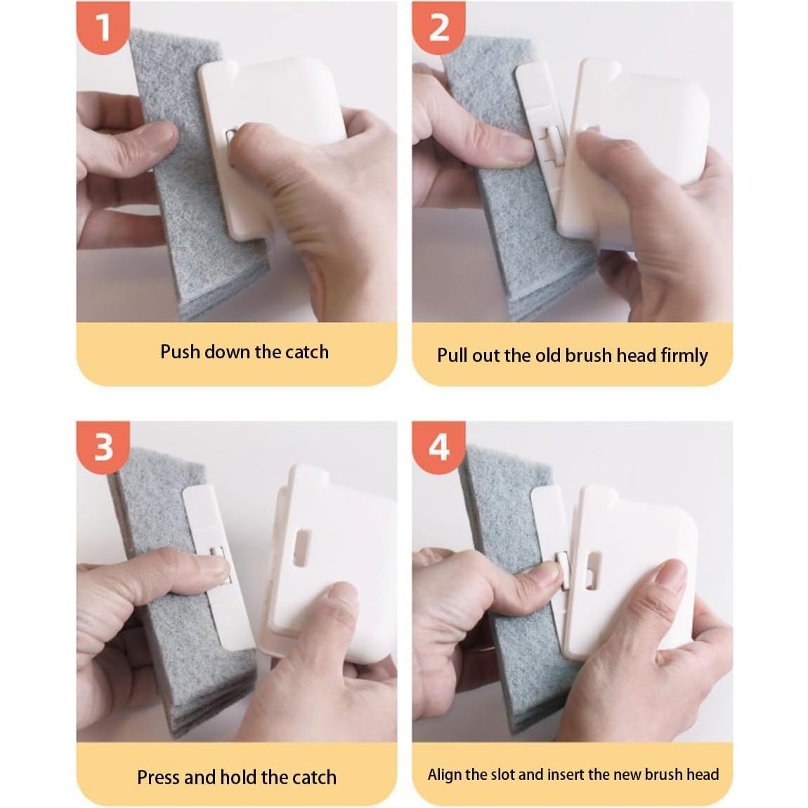 Cepillo de limpieza de rieles de ventana Heideryafei 3 unidades