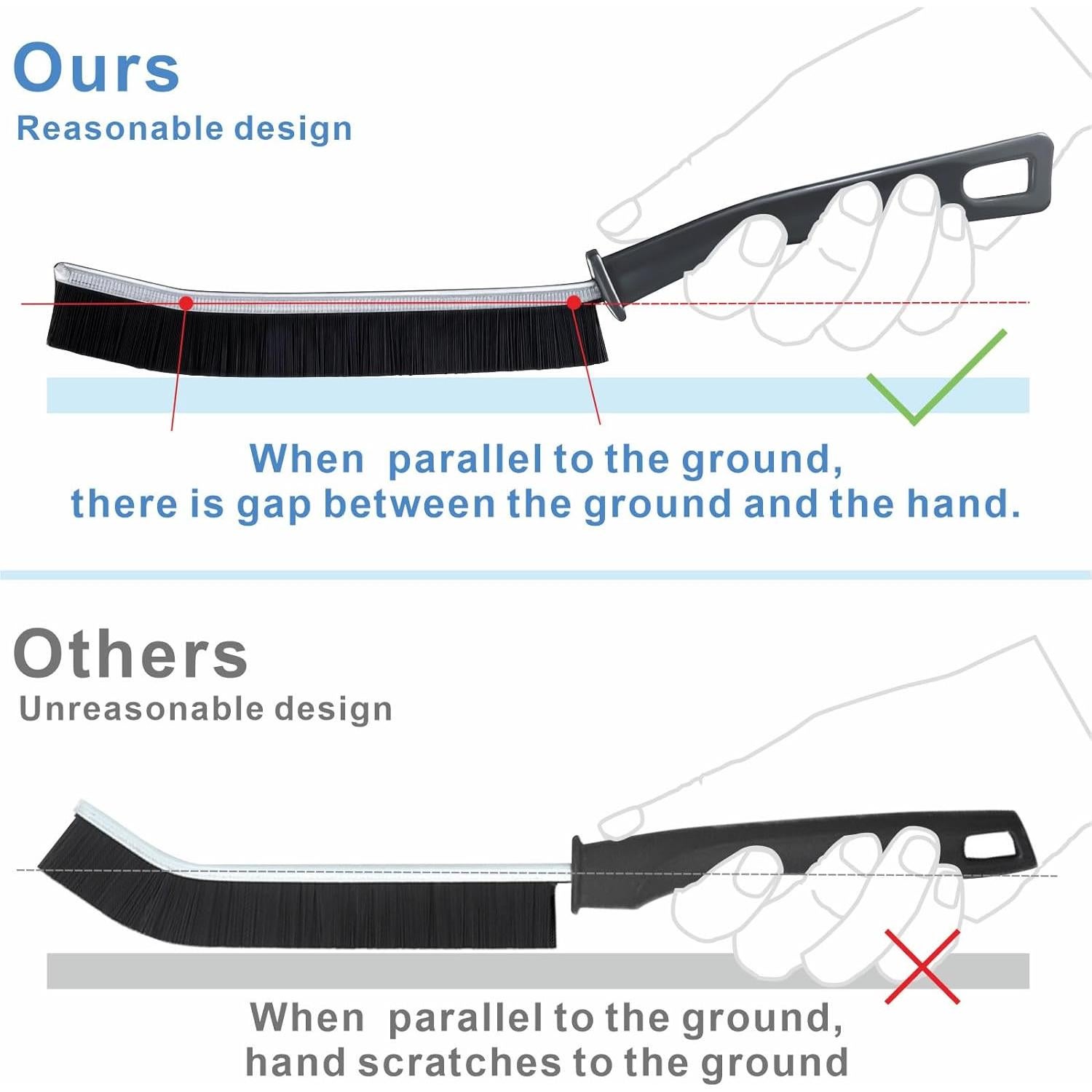 Cepillos de Limpieza de Ranuras Dincken 2 Pcs Cerdas Duras