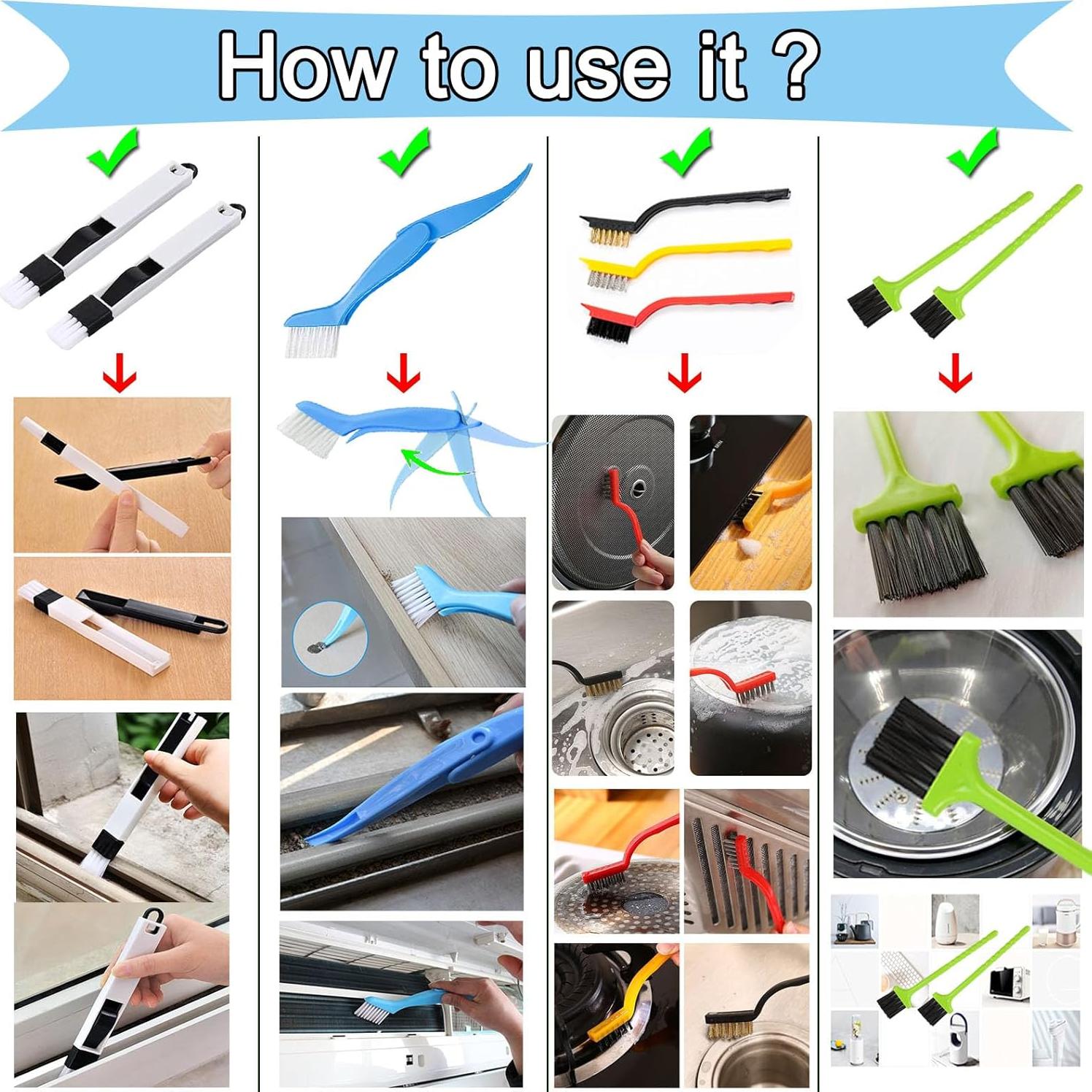 Kit de Cepillos de Limpieza SCCUP 13 Piezas para Ranuras