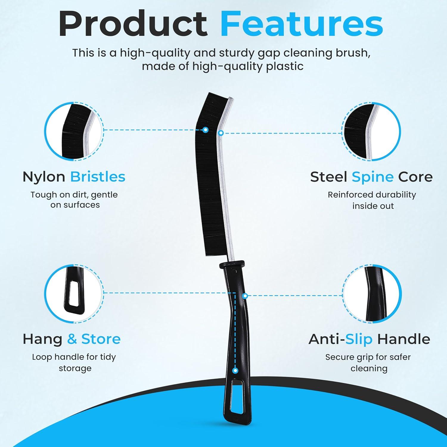 Juego de 7 Cepillos de Limpieza Vivecy para Ranuras y Esquinas