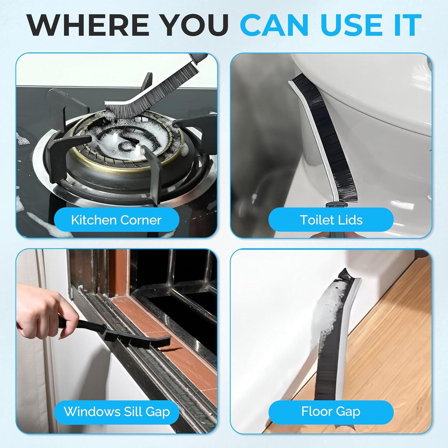 Juego de 7 Cepillos de Limpieza Vivecy para Ranuras y Esquinas