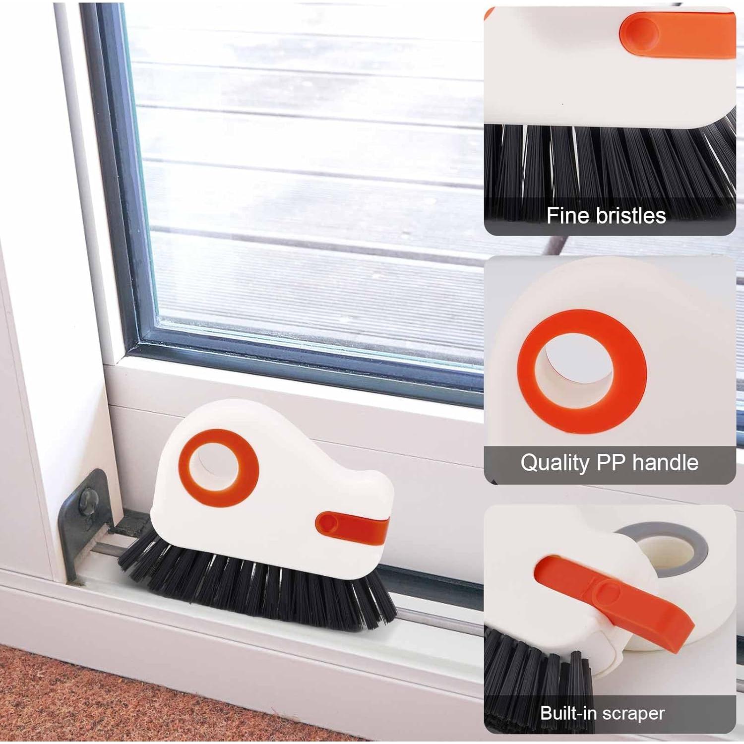 2 Cepillos de Limpieza de Ranuras PEUTIER con Raspador Oculto