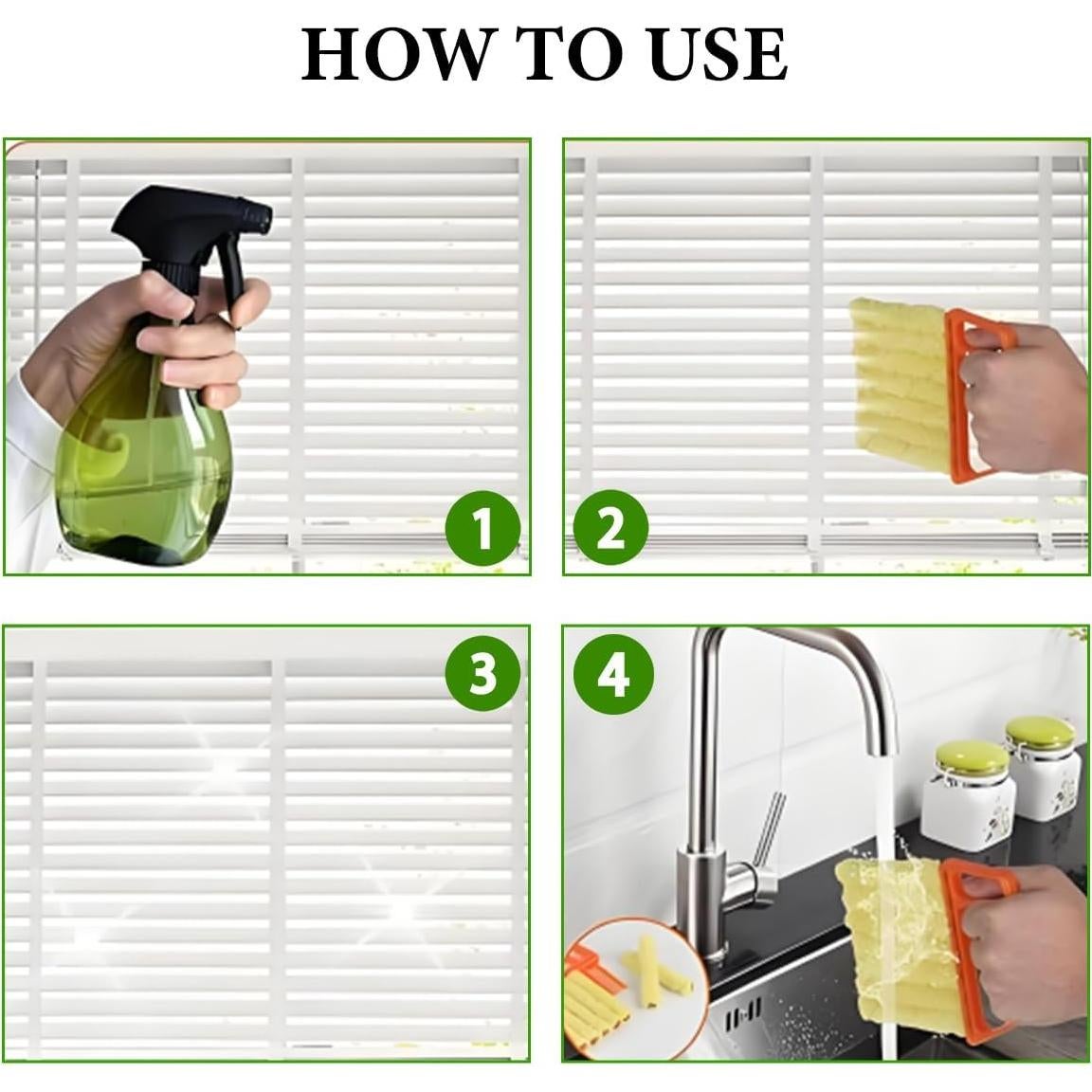 Herramienta de Limpieza de Persianas DXNQ 2 Pcs 7 Dedos