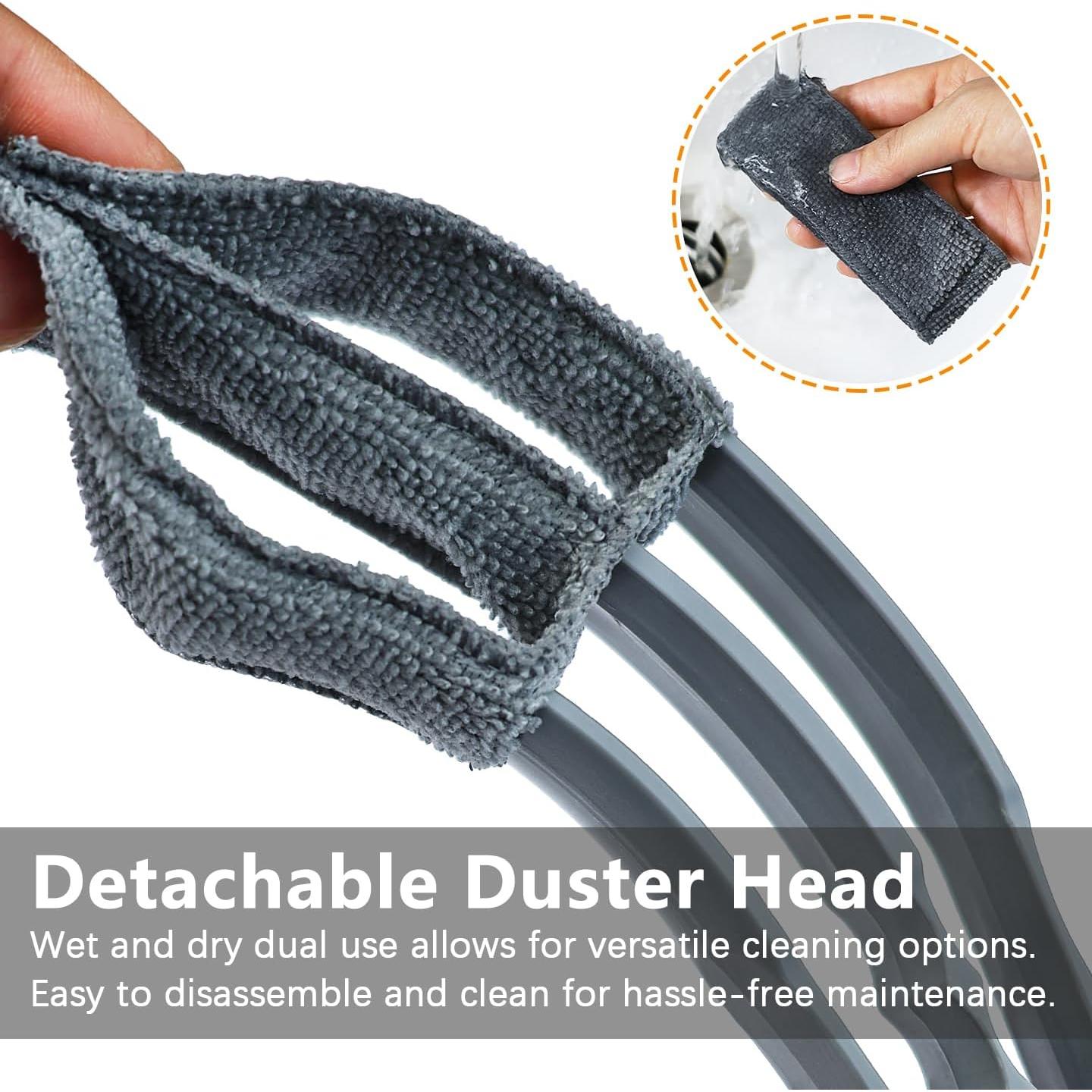 Limpiador de Persianas QINGHAHU con Cepillo y 4 Mangas Microfibra