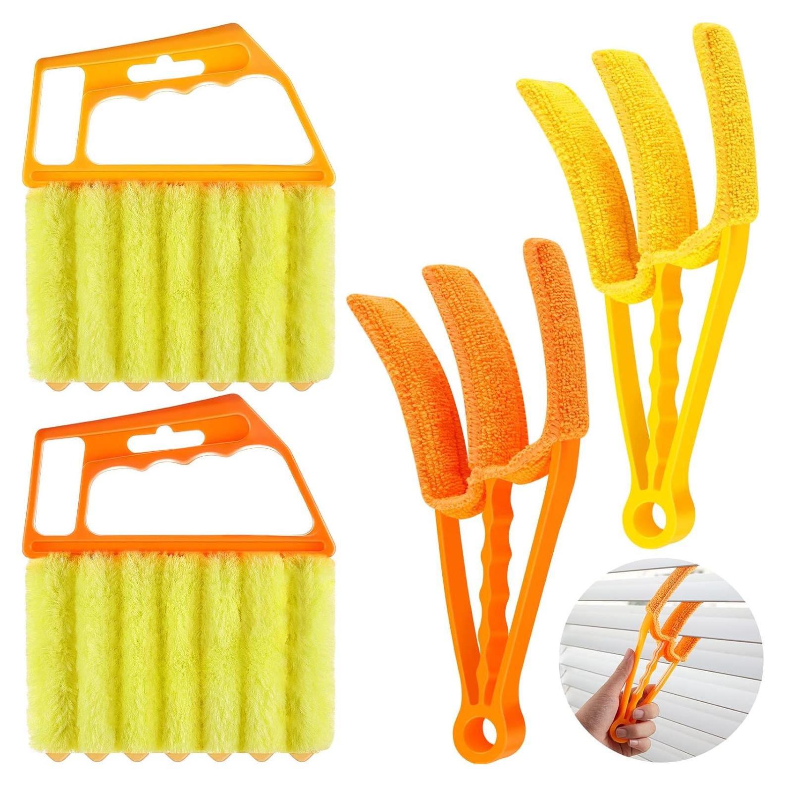 Limpiador de Persianas Romooa 4 Pcs 7 Dedos y Cepillos